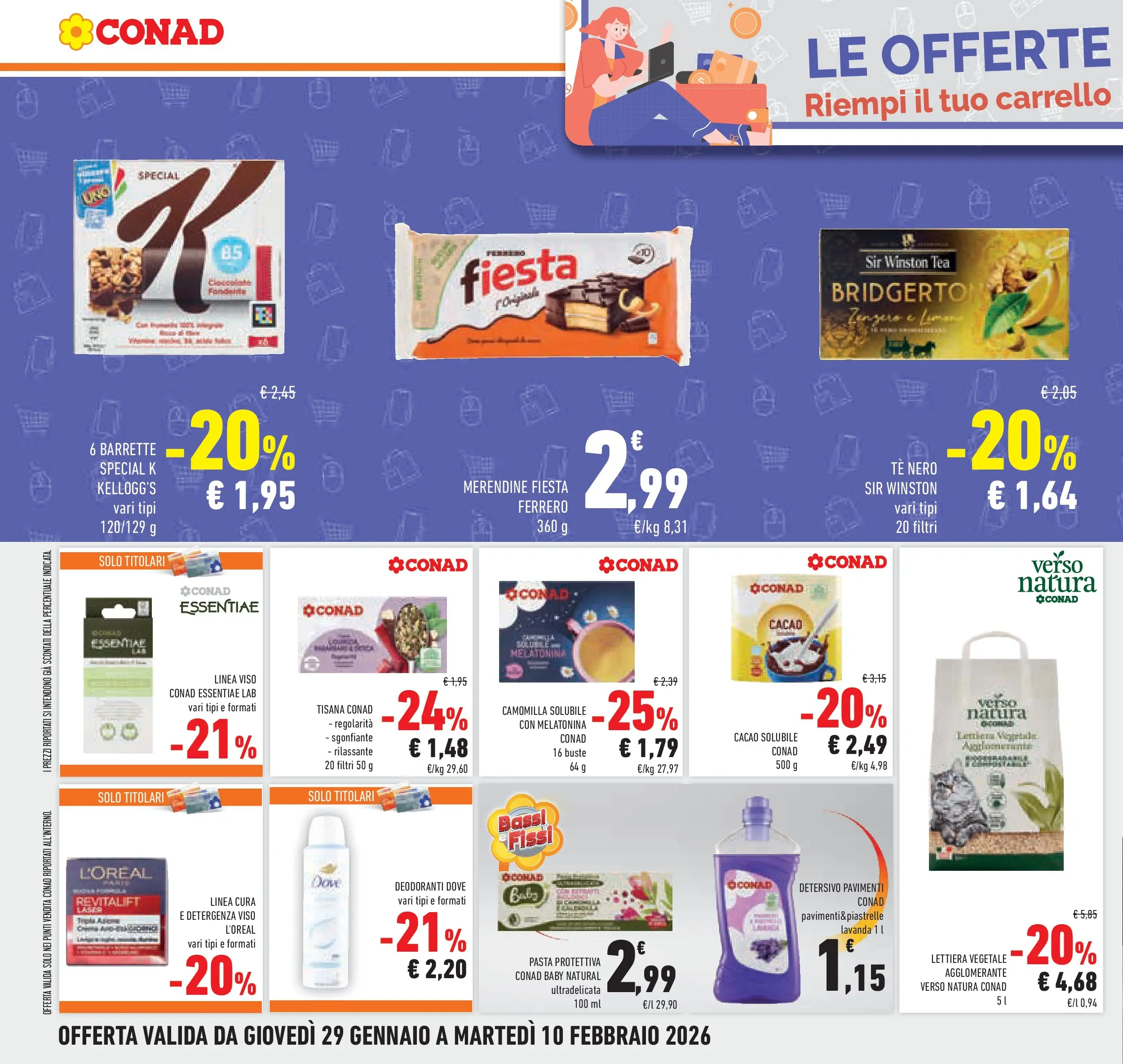 Volantino Conad dal 28/01/2026 > Anteprima | Pagina: 28 | Prodotti: Tè, Pasta, Carrello, Cacao