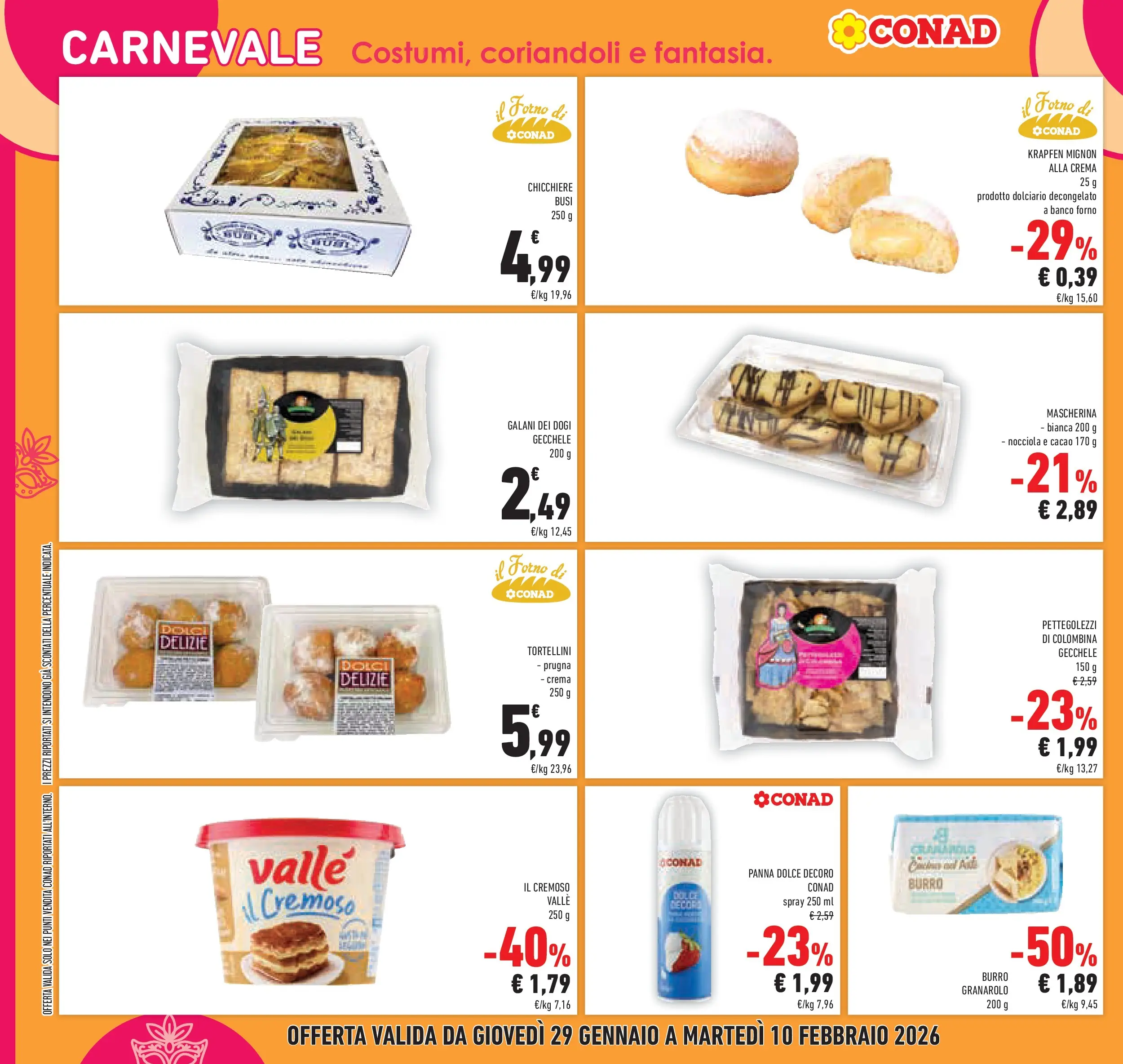 Volantino Conad dal 28/01/2026 > Anteprima | Pagina: 24 | Prodotti: Crema, Panna, Burro, Forno