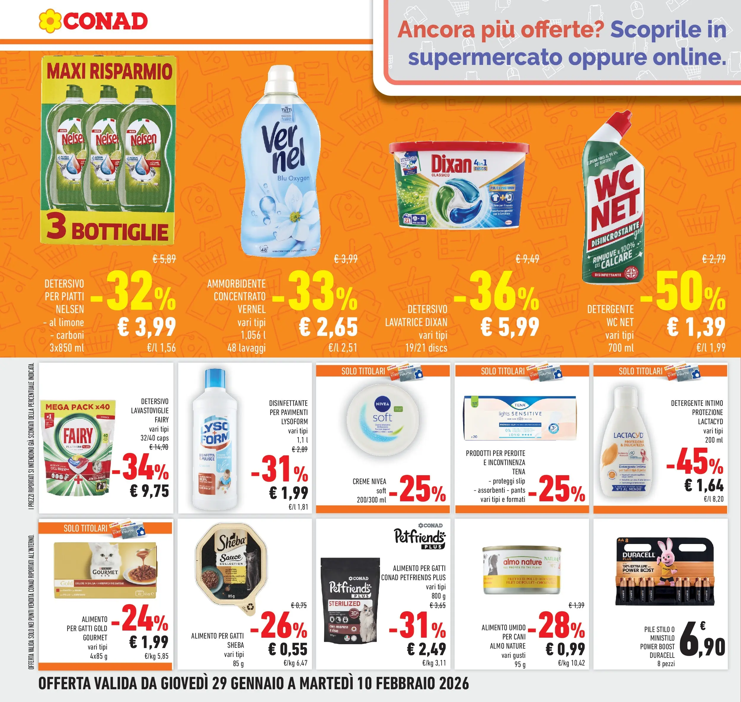 Volantino Conad dal 28/01/2026 > Anteprima | Pagina: 22 | Prodotti: Detergente intimo, Detergente, Slip, Lavastoviglie