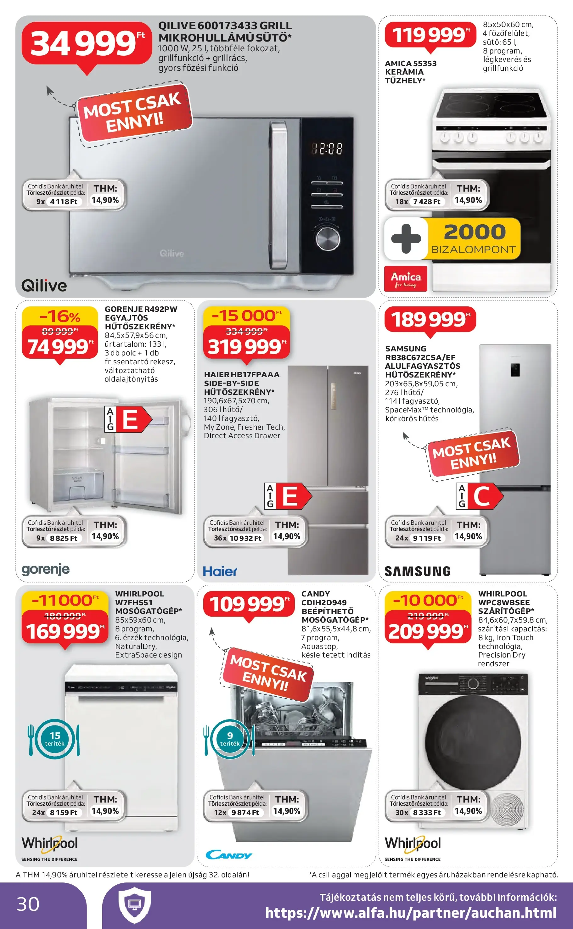 Auchan Akciós újság - 2026.01.29. -tól/töl > akció, lapozható szórólap 🛍️ | Oldal: 30 | Termékek: Sütő, Grill, Polc, Samsung