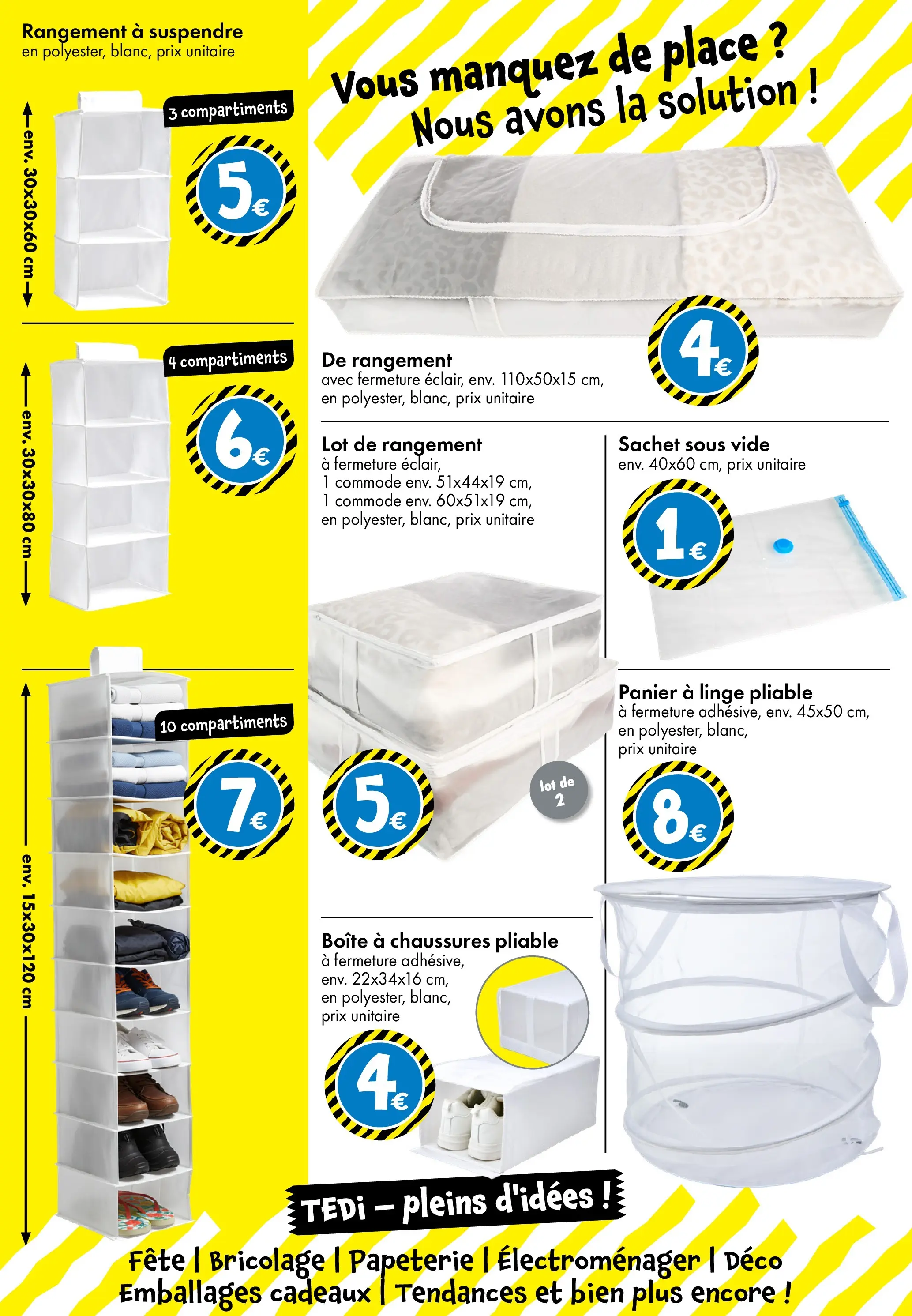 TEDi - TEDi - pleins d'idées à partir du 28/01/2026 - promo en ligne | Page: 10 | Produits: Panier à linge, Commode, Panier, Boîte à chaussures