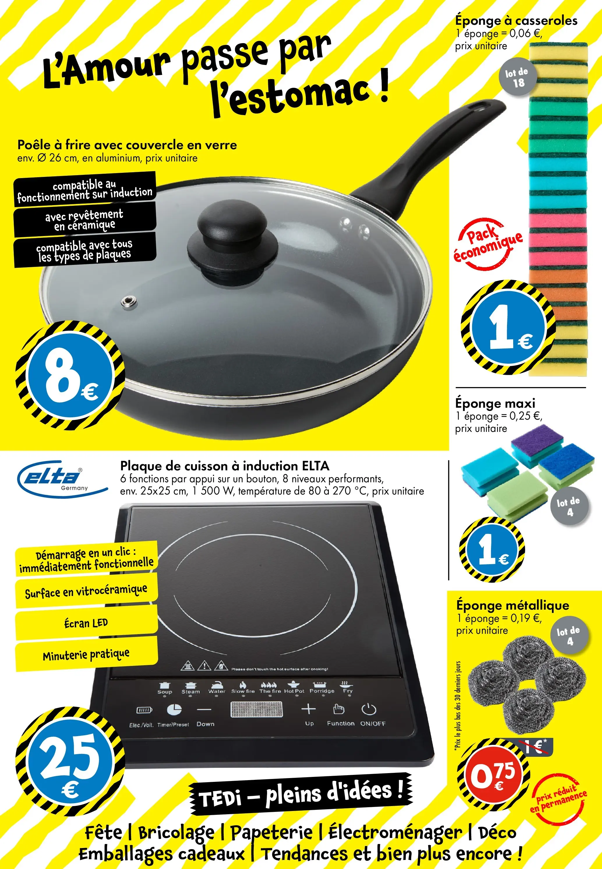 TEDi - TEDi - pleins d'idées à partir du 28/01/2026 - promo en ligne | Page: 19 | Produits: Plaque de cuisson, Casseroles, Eponge, Thé