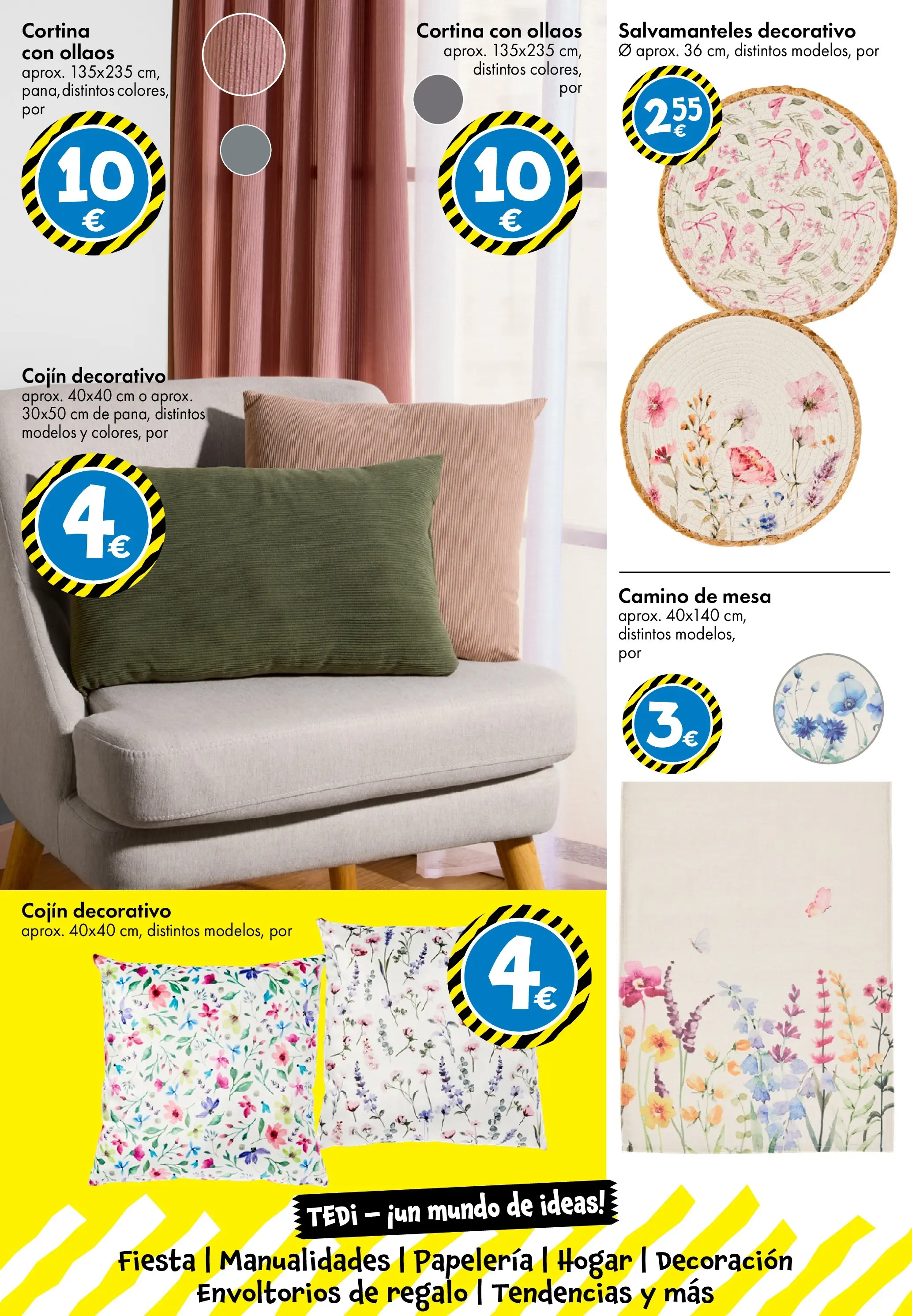 TEDi - TEDi catálogo hasta 07.02.2026 28/01/2026 - 07/02/2026 | Página: 9 | Productos: Cortina, Cojín, Mesa
