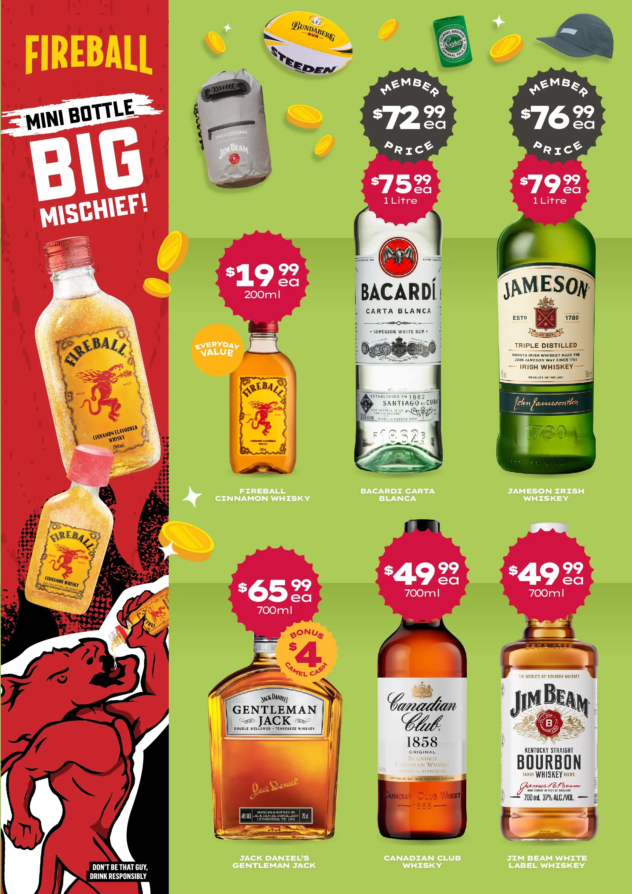 Deals - So many Prizes… You’ll need a Camel to carry them! - 01/02/2026 > weekly / monthly specials | Page: 6 | Products: Bourbon, Whiskey, Rum