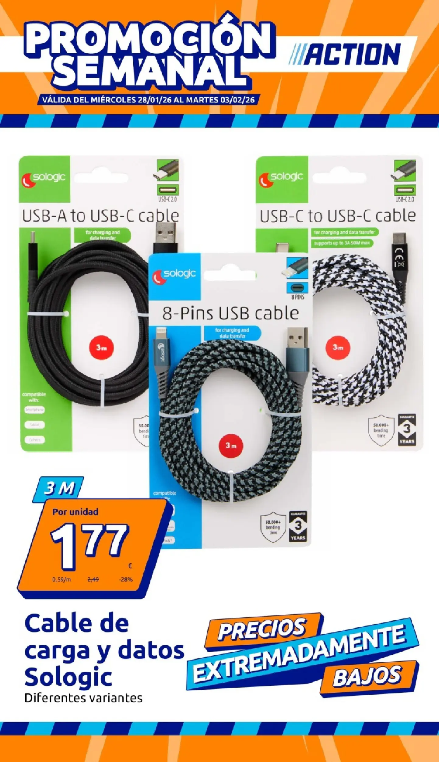 Action - ES week 5 2026 28/01/2026 - 03/02/2026 | Página: 1 | Productos: Cable, USB