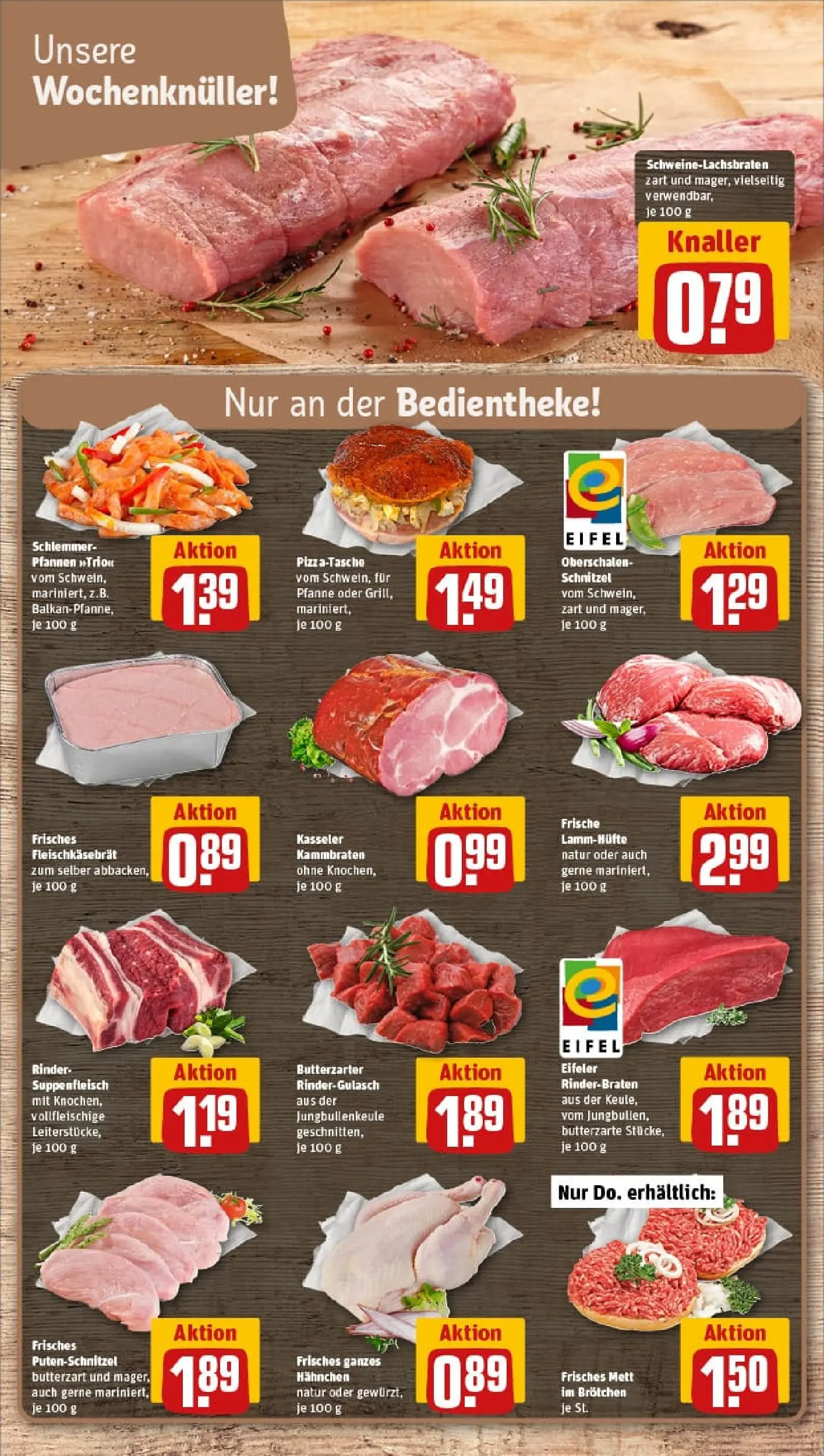 REWE Prospekt ab 01.02.2026 zum Blättern » Angebote | Seite: 10 | Produkte: Rinderbraten, Hahnchen, Schnitzel, Putenschnitzel