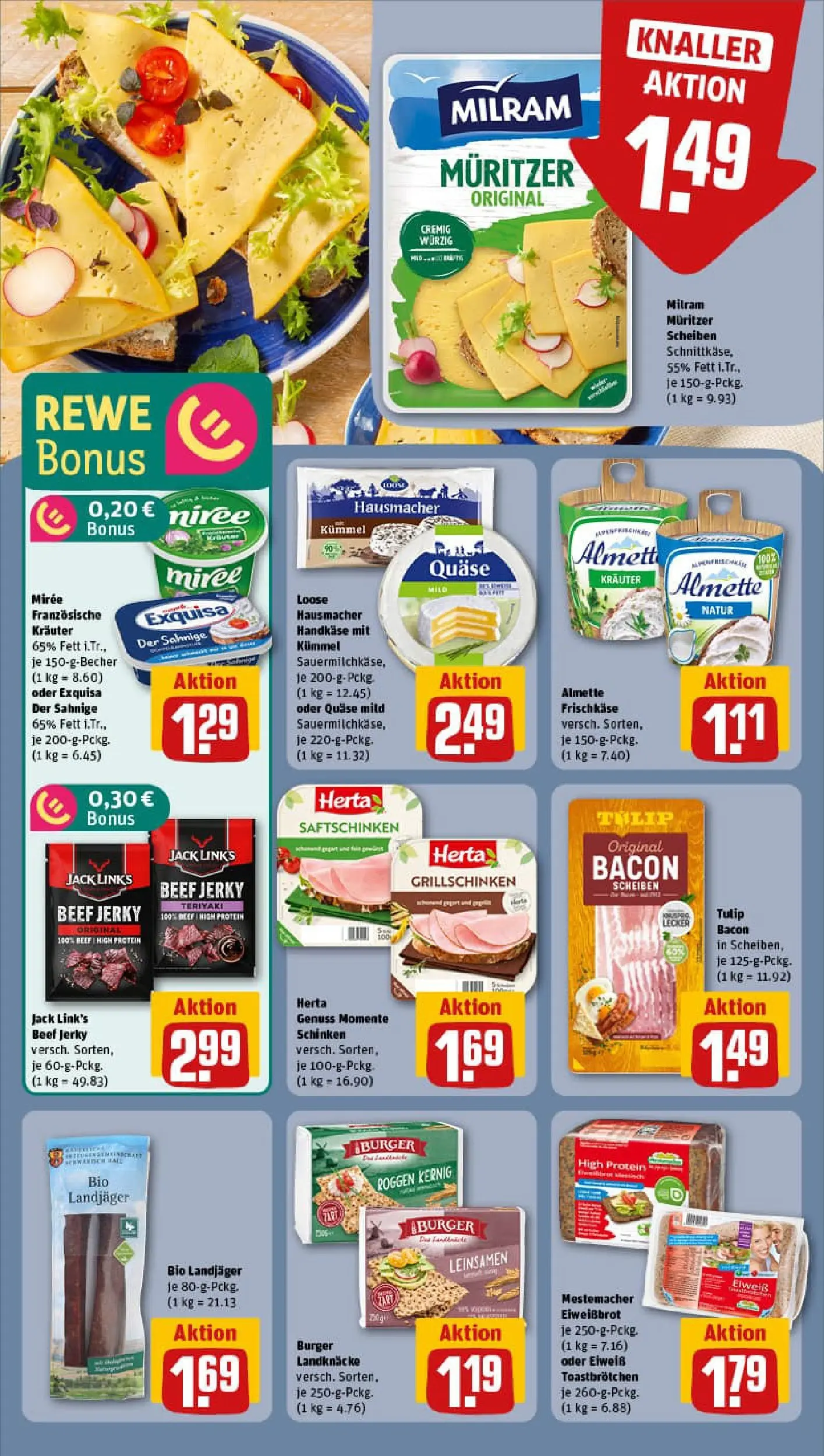 REWE Prospekt ab 02.02.2026 zum Blättern » Angebote | Seite: 18 | Produkte: Almette, Burger, Schinken, Frischkase