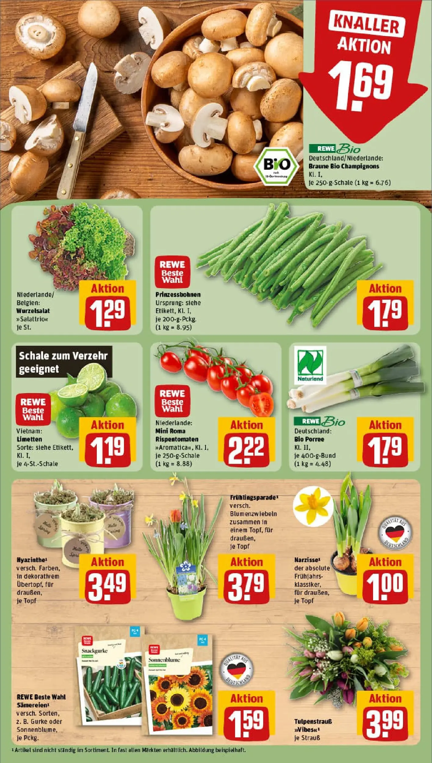 REWE Prospekt ab 02.02.2026 zum Blättern » Angebote | Seite: 9 | Produkte: Limetten, Champignons