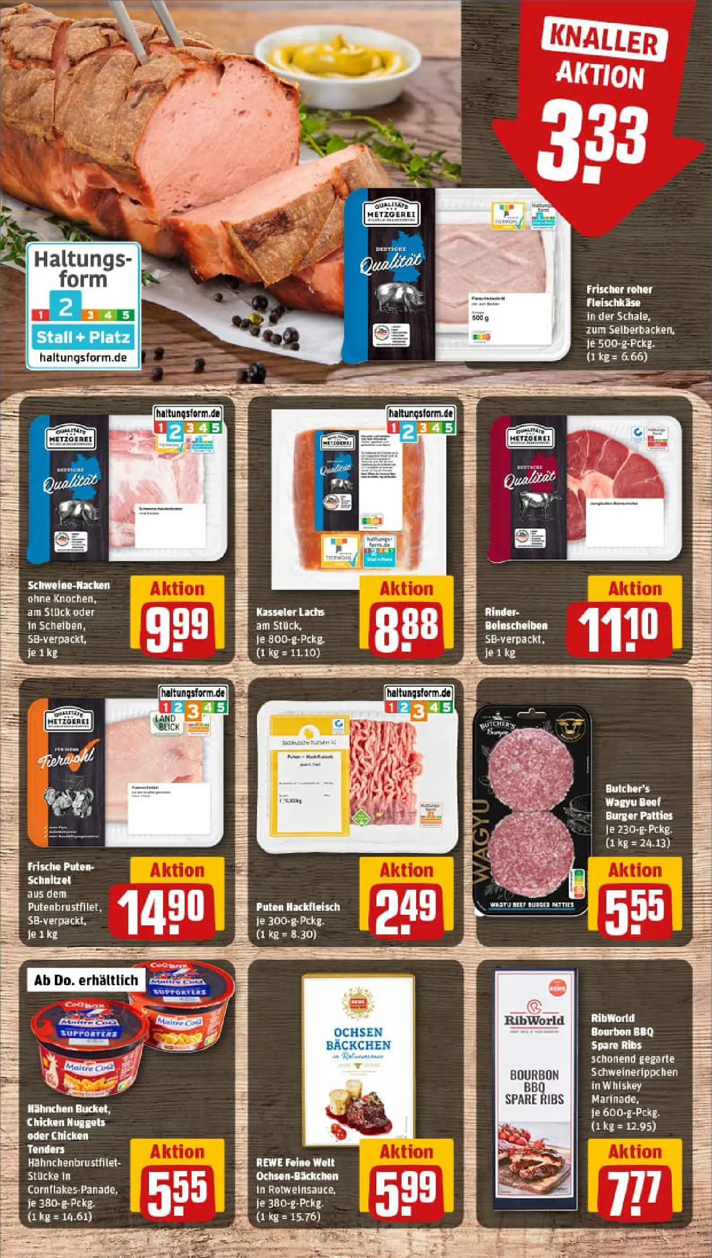 REWE Prospekt ab 02.02.2026 zum Blättern » Angebote | Seite: 14 | Produkte: Hahnchen, Schweinenacken, Bourbon, Hackfleisch