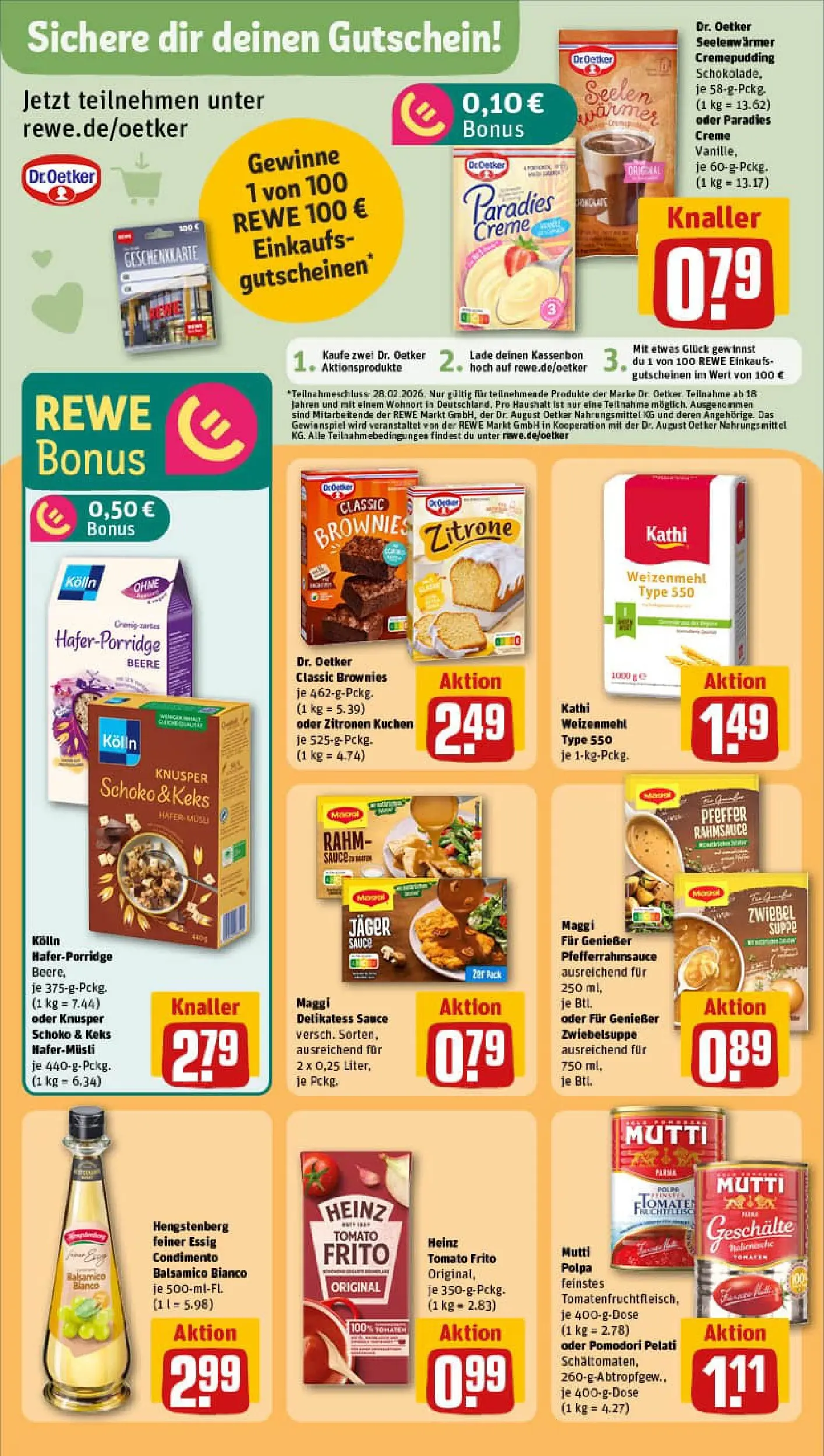 REWE Prospekt ab 02.02.2026 zum Blättern » Angebote | Seite: 28 | Produkte: Kolln, Maggi, Weizenmehl, Creme