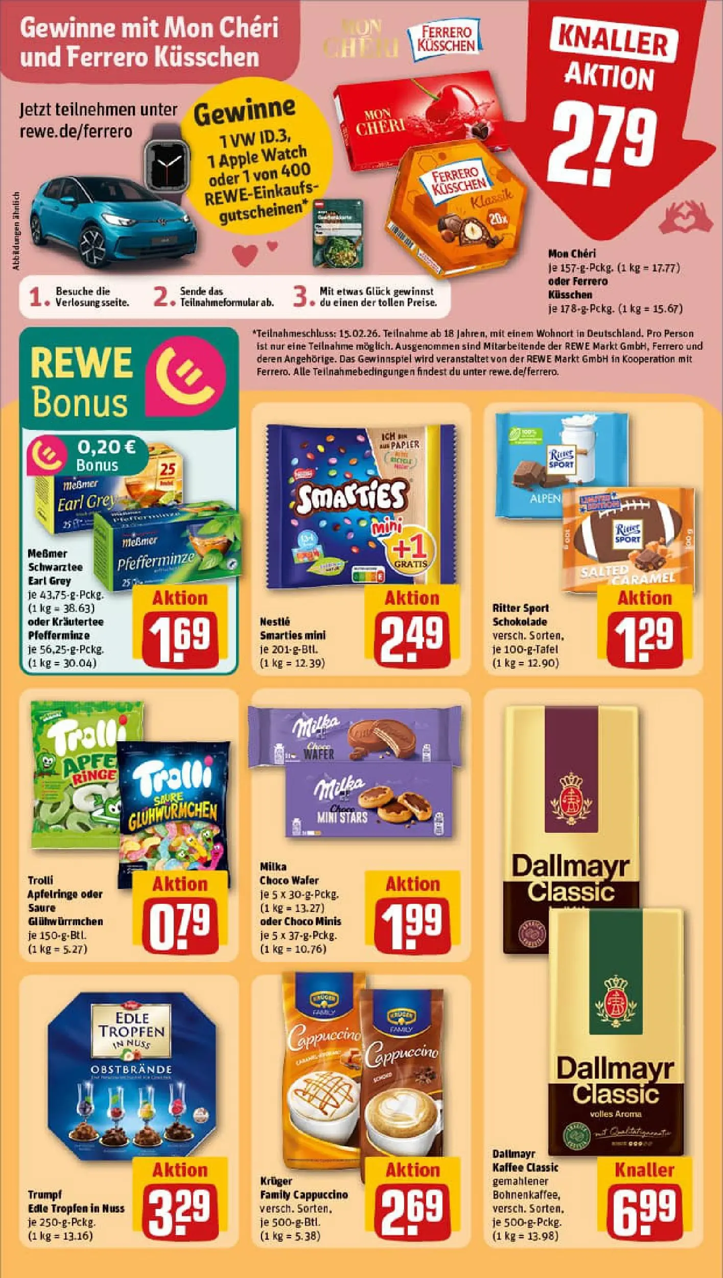 REWE Prospekt ab 02.02.2026 zum Blättern » Angebote | Seite: 25 | Produkte: Schokolade, Messmer, Milka, Mon cheri