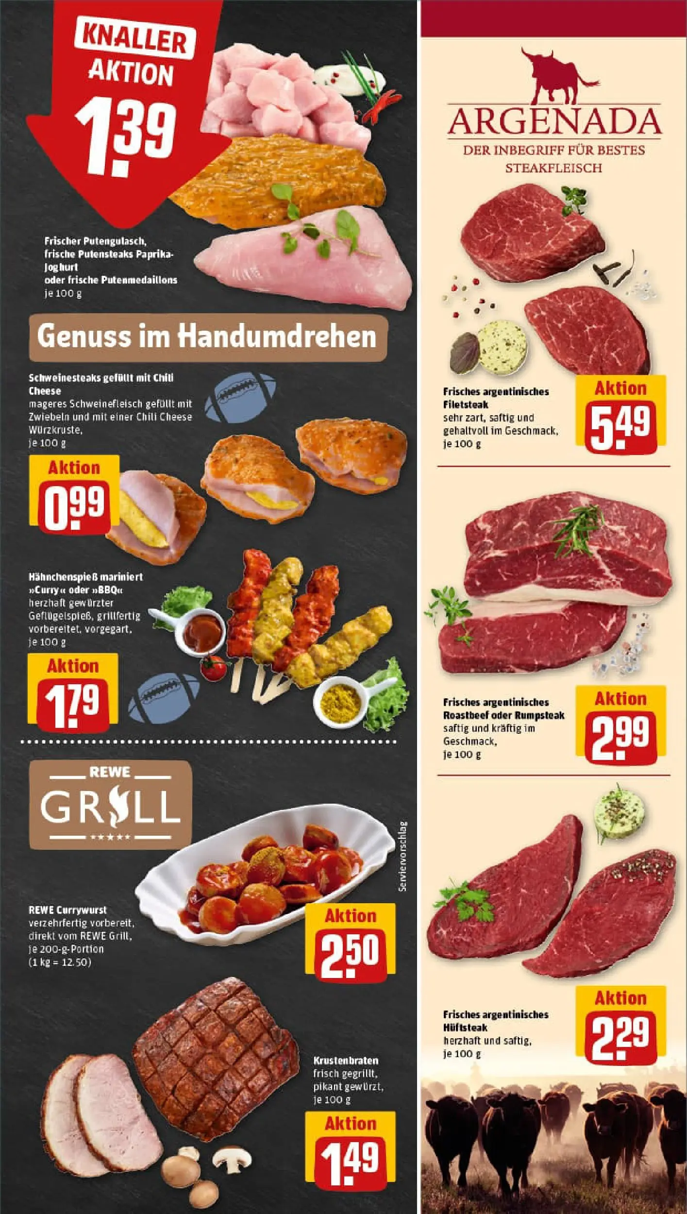 REWE Prospekt ab 02.02.2026 zum Blättern » Angebote | Seite: 7 | Produkte: Rumpsteak, Grill, Roastbeef, Steak