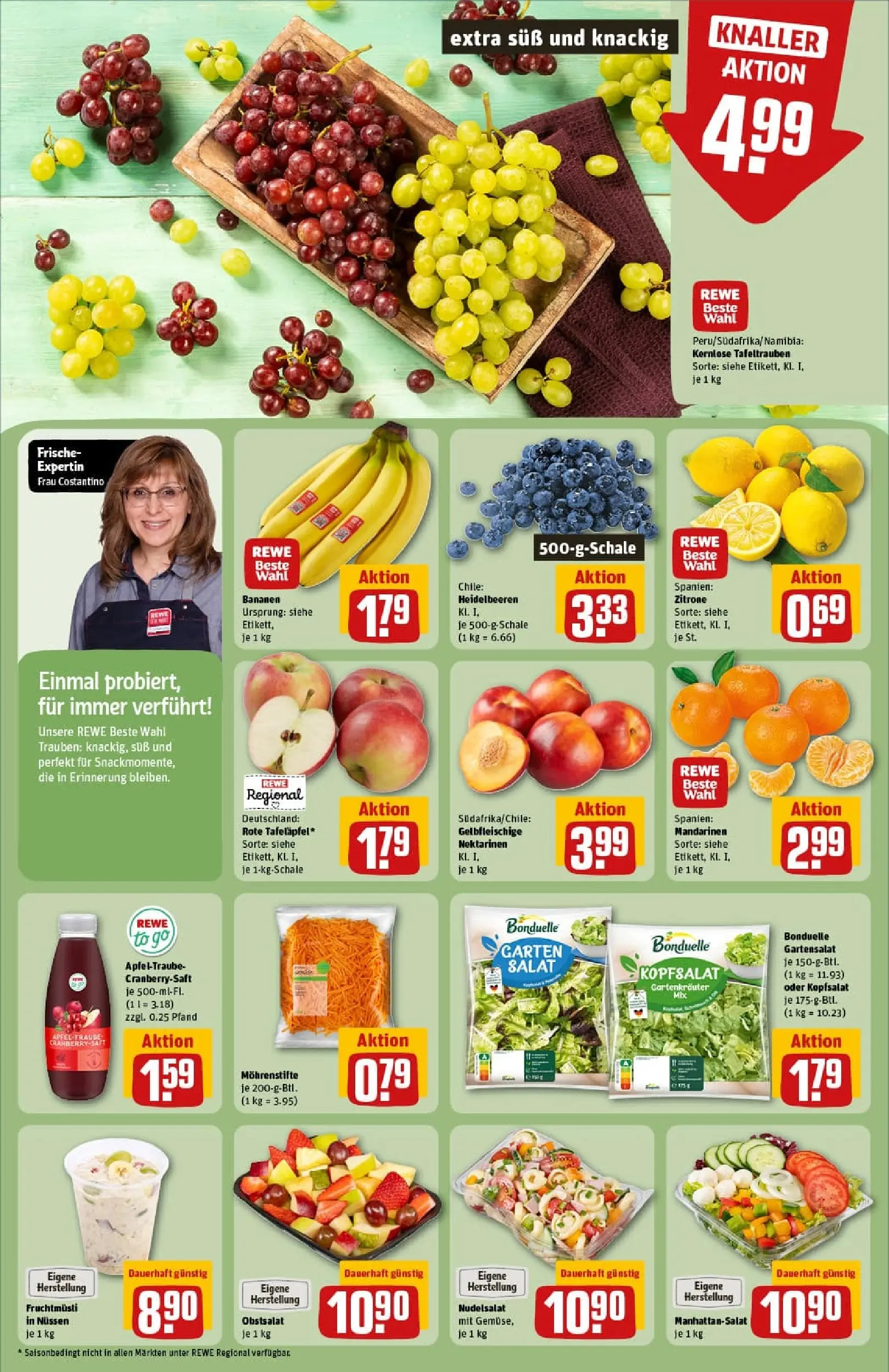 REWE Prospekt ab 02.02.2026 zum Blättern » Angebote | Seite: 8 | Produkte: Trauben, Gemüse, Zitrone, Pasta