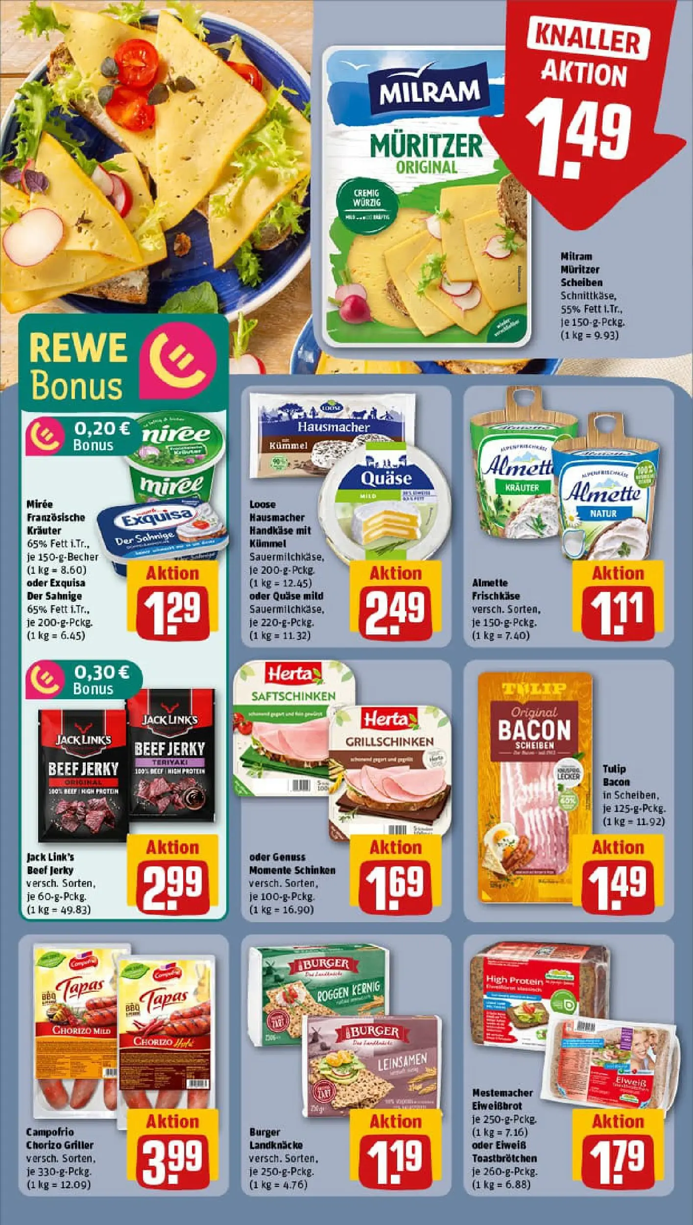 REWE Prospekt ab 02.02.2026 zum Blättern » Angebote | Seite: 12 | Produkte: Burger, Exquisa, Schinken, Griller