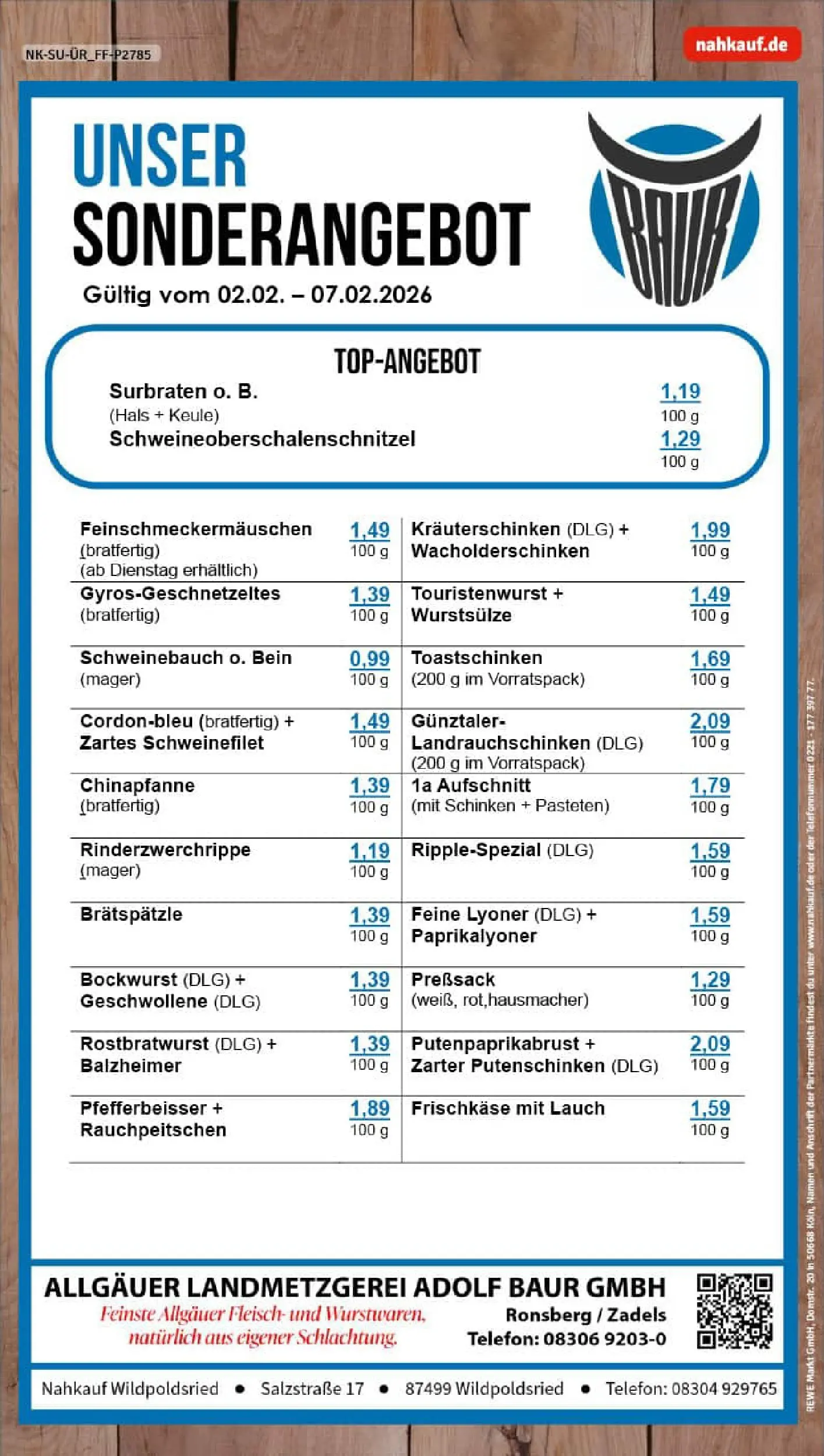 REWE Prospekt ab 02.02.2026 zum Blättern » Angebote | Seite: 8 | Produkte: Bockwurst, Spare ribs, Gyros, Schinken