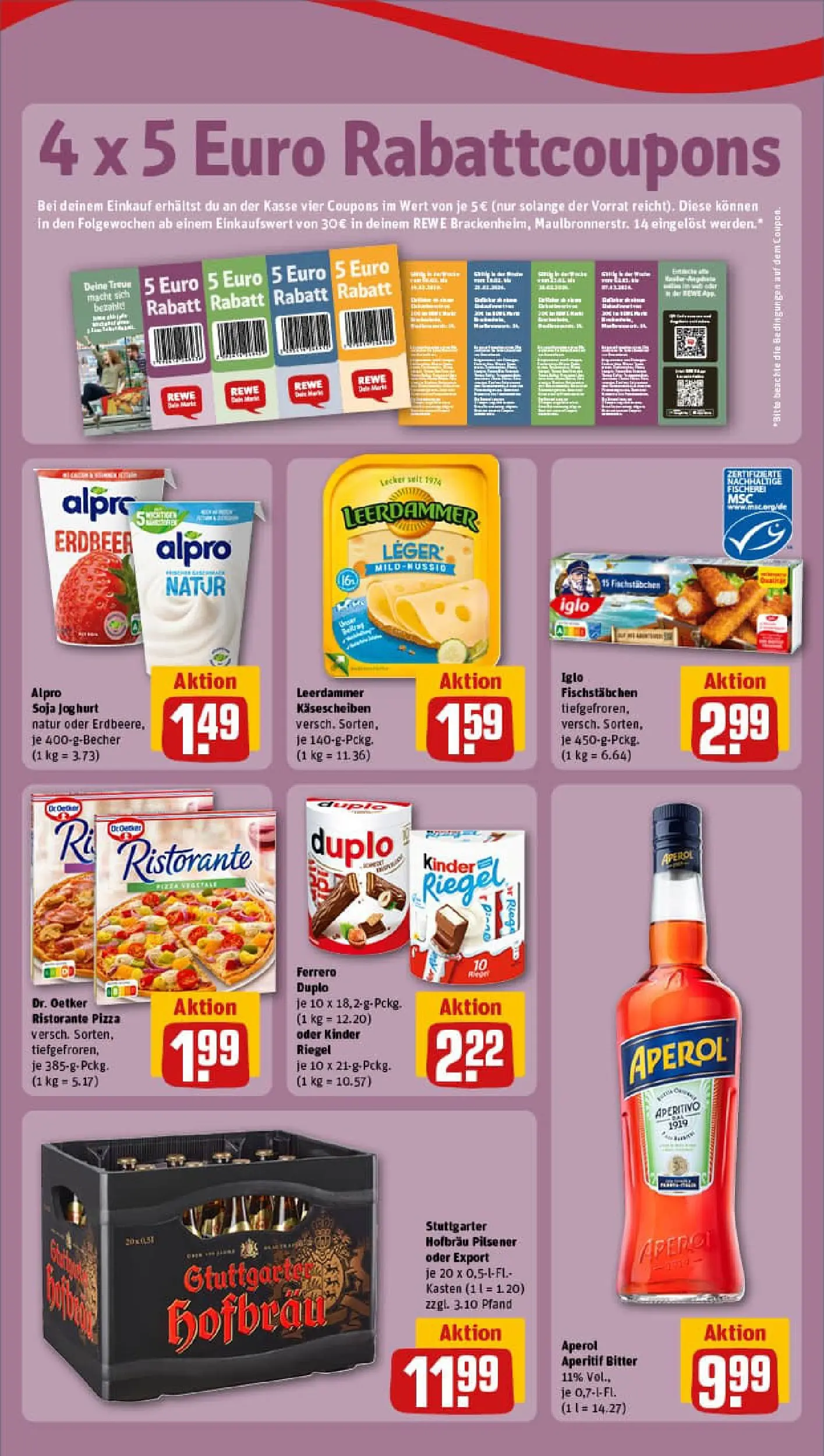 REWE Prospekt ab 02.02.2026 zum Blättern » Angebote | Seite: 3 | Produkte: Ferrero duplo, Kinder riegel, Alpro, Pizza