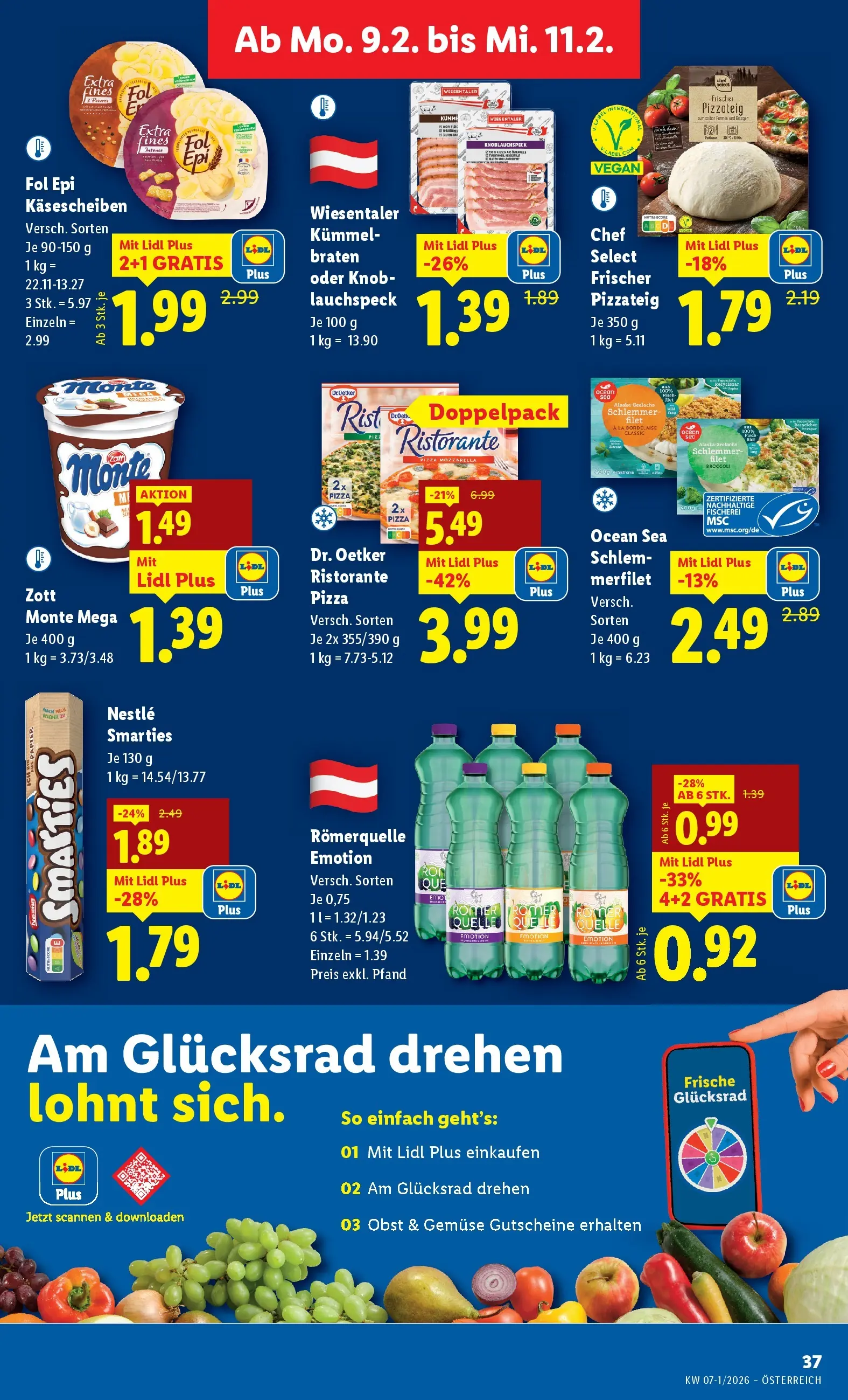 Lidl - Lidl ab 04.02.2026 - Angebote ab donnerstag | Seite: 43 | Produkte: Gemüse, Obst, Pizza, Fisch