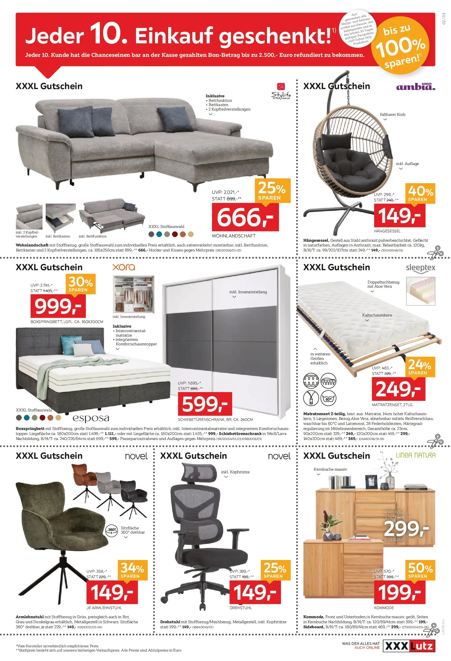 XXXLutz - XXXLutz: aktuelle Angebote von 16.02.2026 - Aktuelle Angebote | Seite: 3 | Produkte: Matratze, Kissen, Kommode, Korb