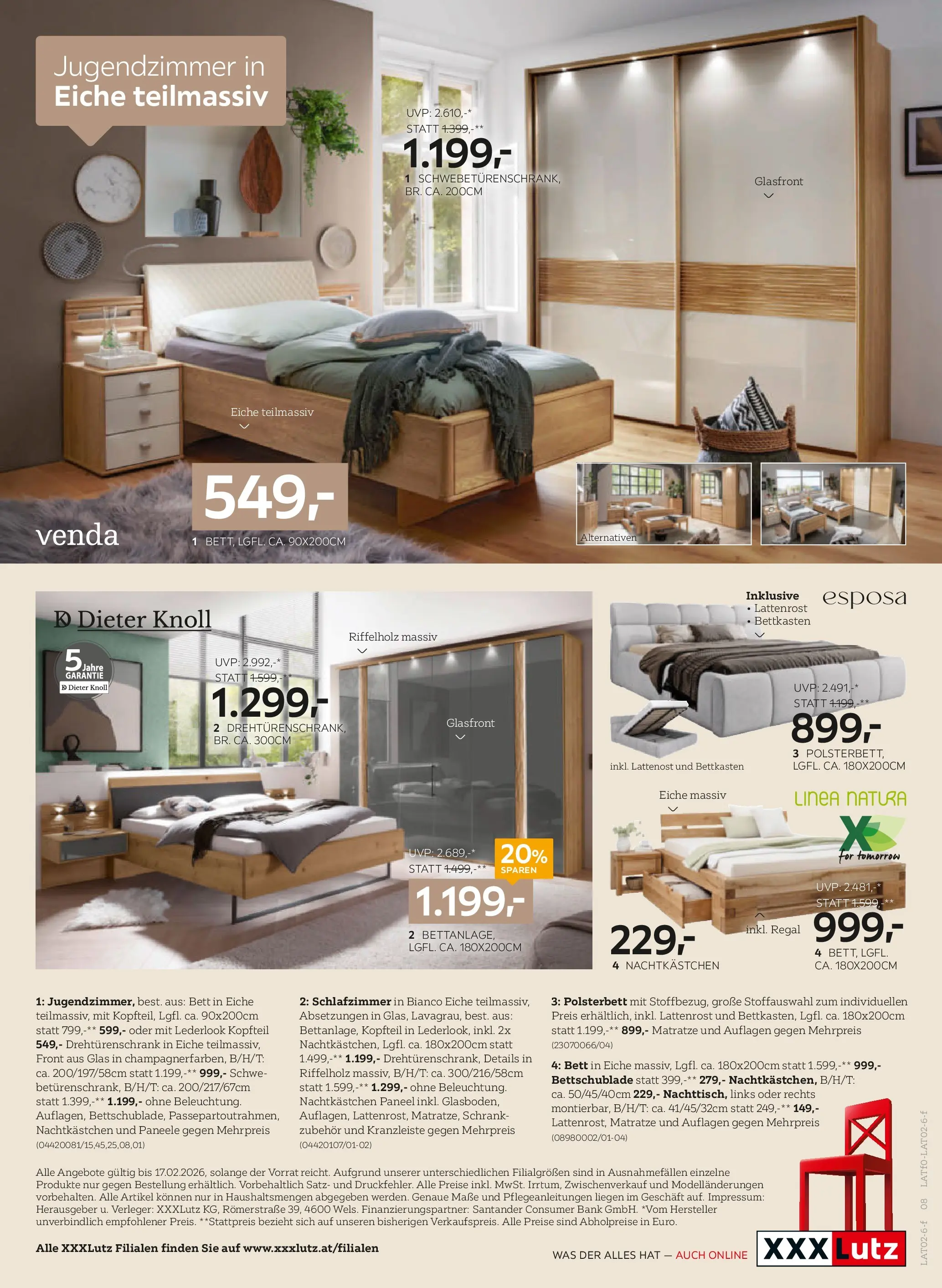 XXXLutz - Trendprospekt Online von 02.02.2026 - Aktuelle Angebote | Seite: 8 | Produkte: Bett, Lattenrost, Regal, Schrank