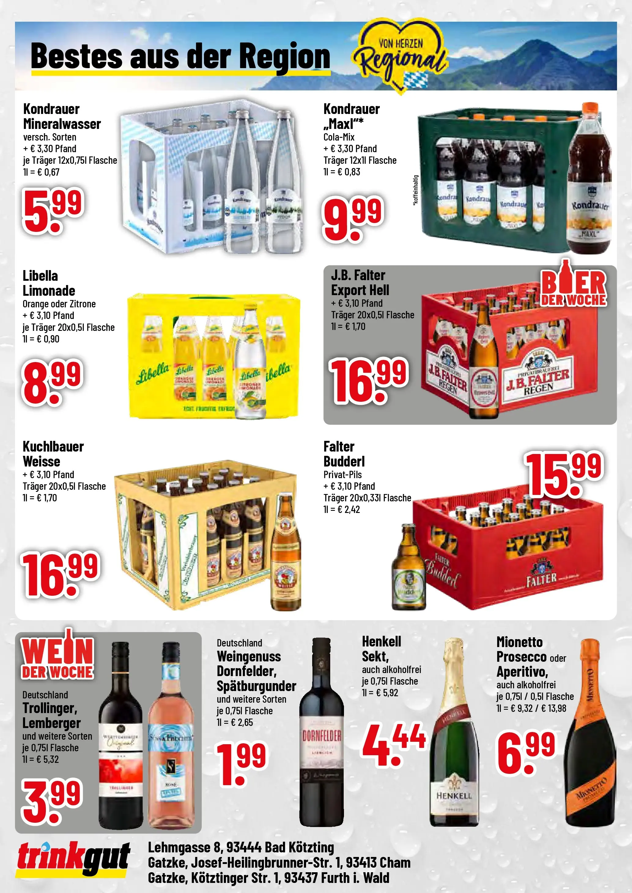 Trinkgut - trinkgut: Wochenangebote (ab 02.02.2026) » Angebote online | Seite: 4 | Produkte: Limonade, Mineralwasser, Prosecco, Zitrone