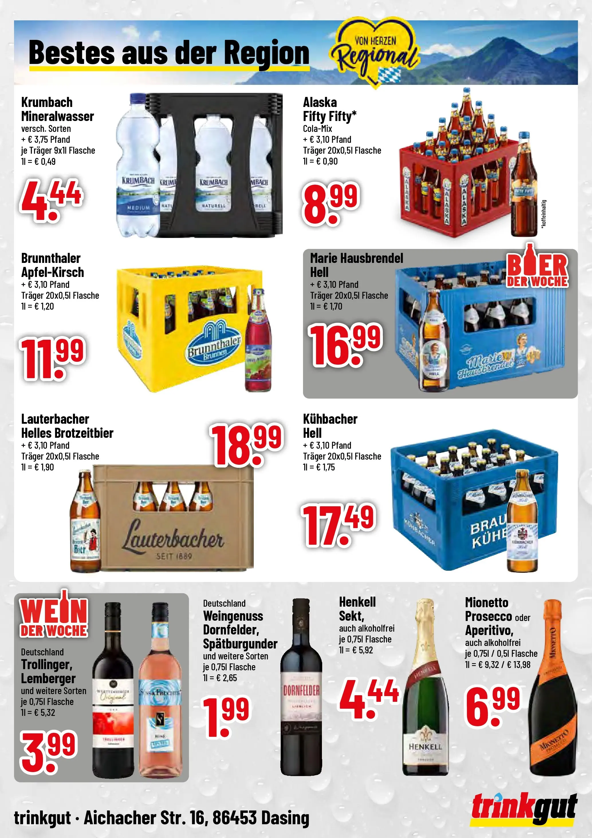 Trinkgut - trinkgut: Wochenangebote (ab 02.02.2026) » Angebote online | Seite: 4 | Produkte: Mineralwasser, Prosecco, Wein