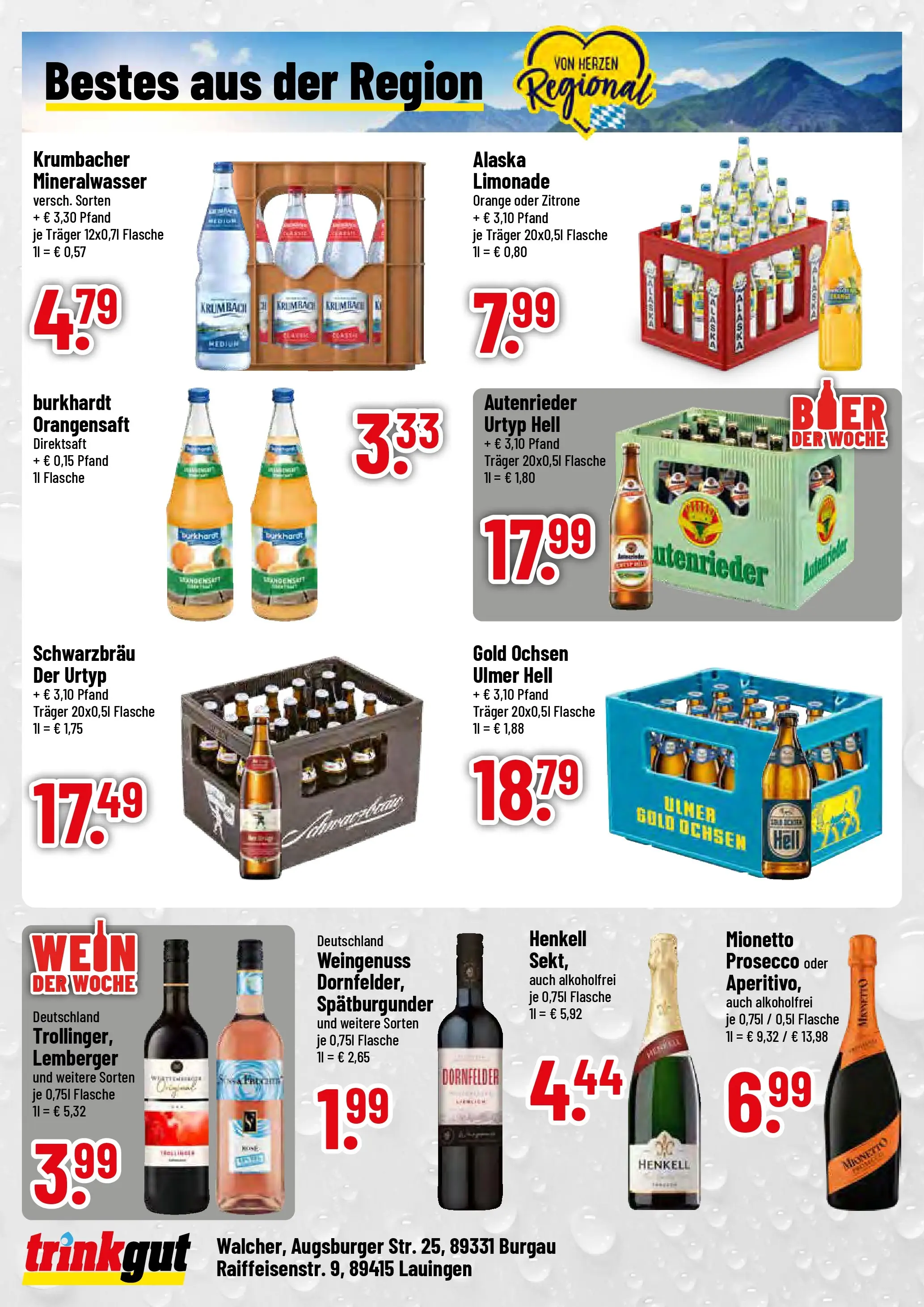 Trinkgut - trinkgut: Wochenangebote (ab 02.02.2026) » Angebote online | Seite: 4 | Produkte: Limonade, Orangensaft, Prosecco, Zitrone