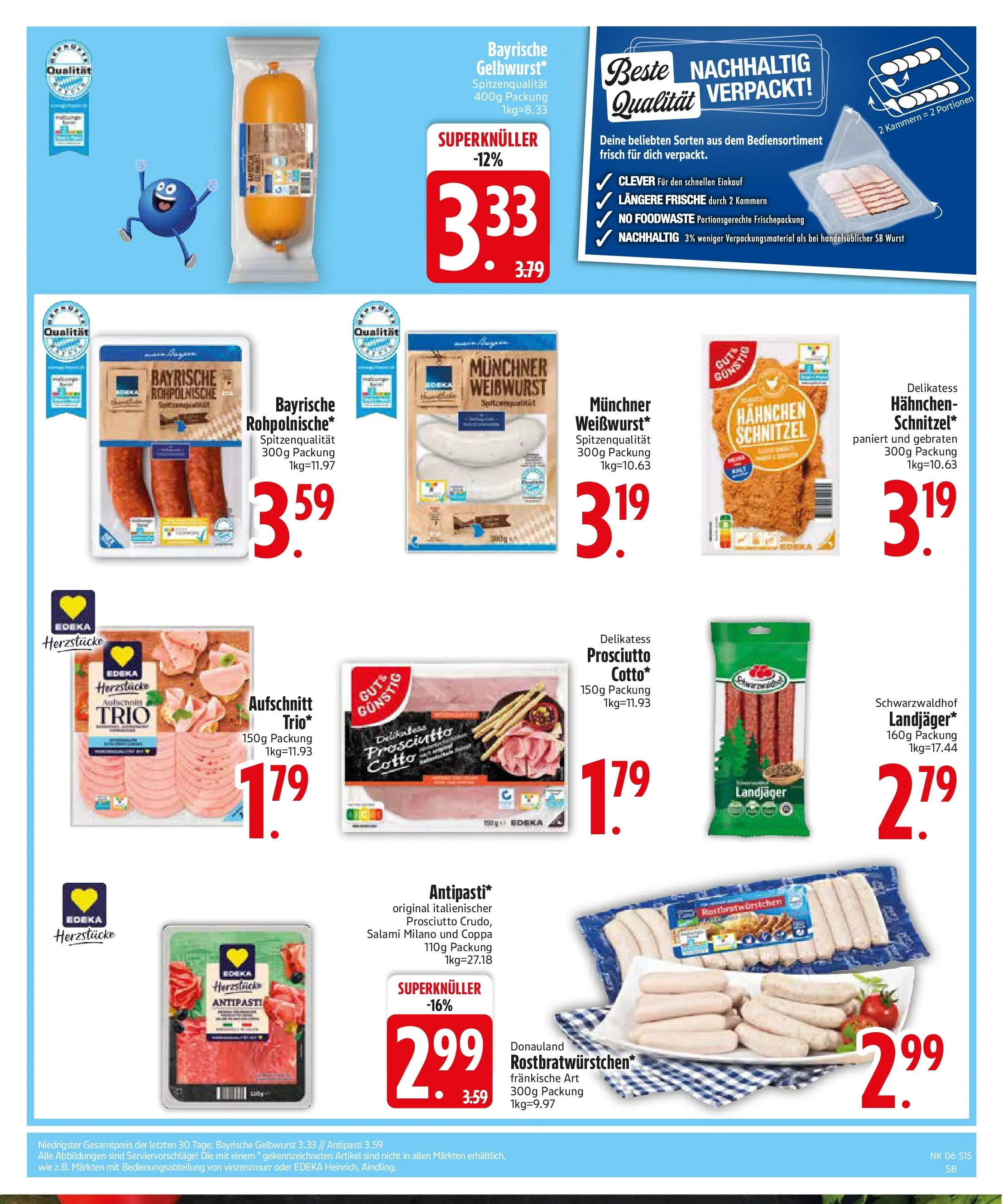 Edeka prospekt München	 (ab 01.02.2026) » Angebote Online | Seite: 15 | Produkte: Hahnchen, Schnitzel, Wurst, Salami