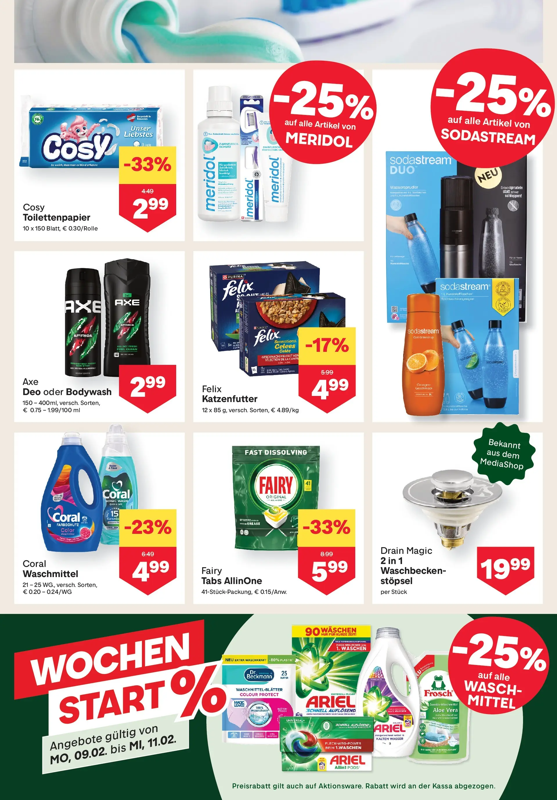 MPREIS St.Gallenkirch von 05.02.2026 - Aktuelle Angebote | Seite: 15 | Produkte: Wasser, Waschbecken, Waschmittel