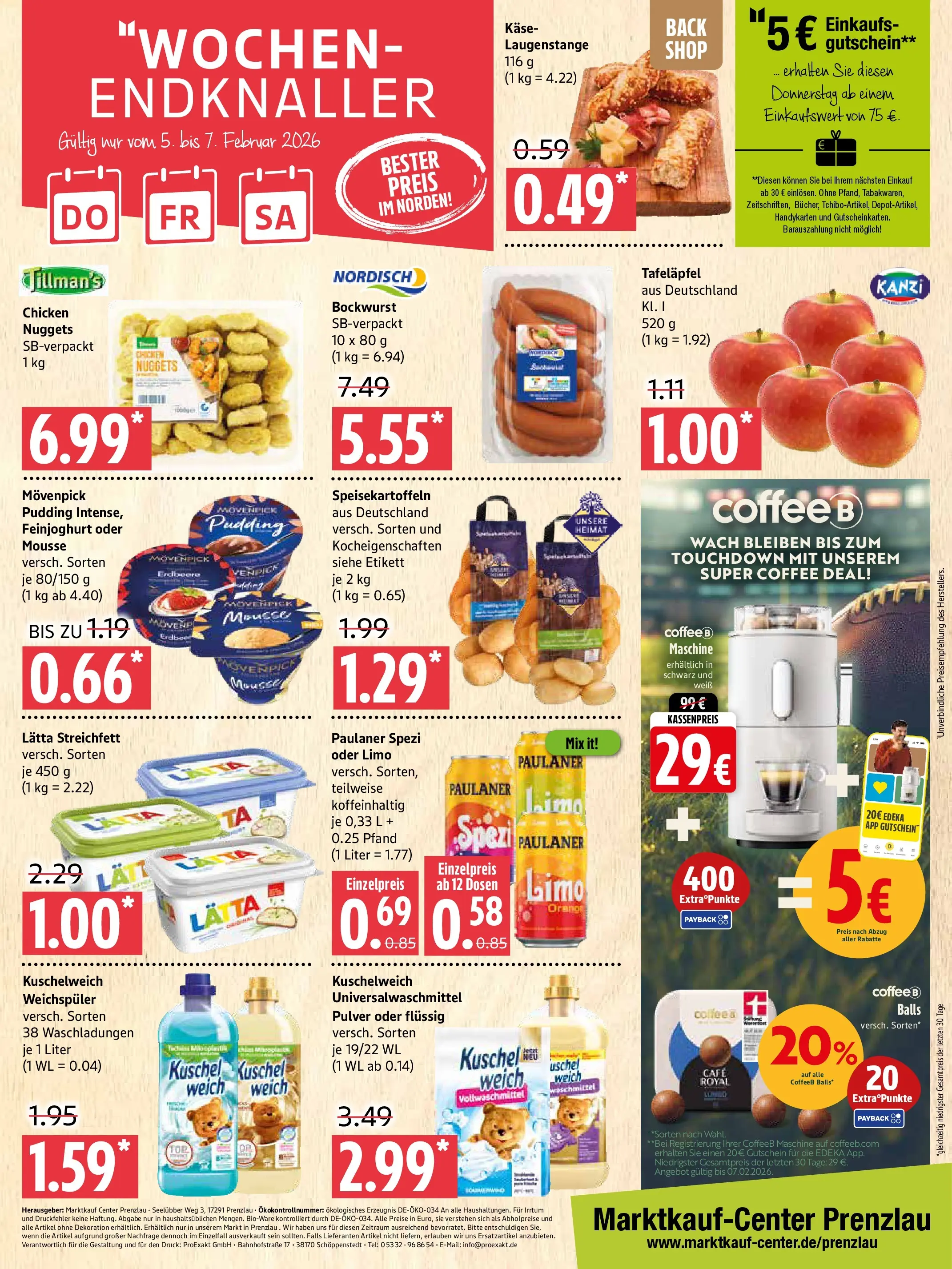 Edeka prospekt Prenzlau	 (ab 02.02.2026) » Angebote Online | Seite: 12 | Produkte: Bockwurst, Pudding, Waschmittel, Lätta