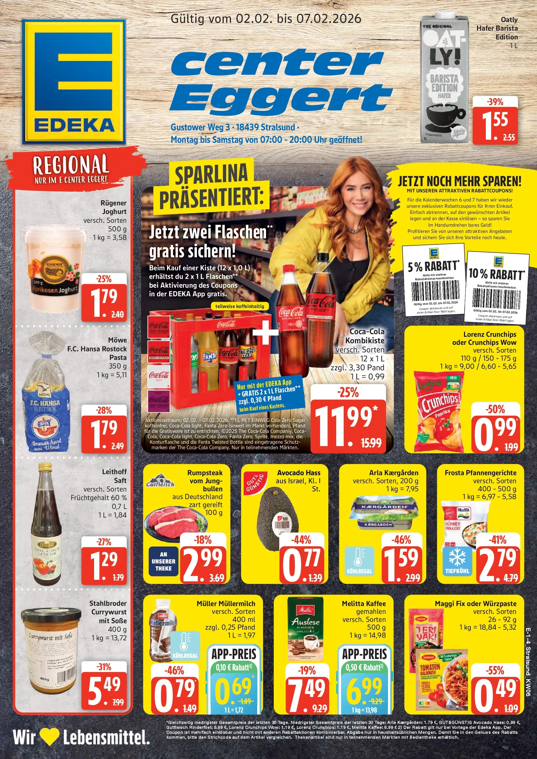 Edeka prospekt Stralsund	 (ab 02.02.2026) » Angebote Online | Seite: 1 | Produkte: Rumpsteak, Melitta, Oatly, Steak
