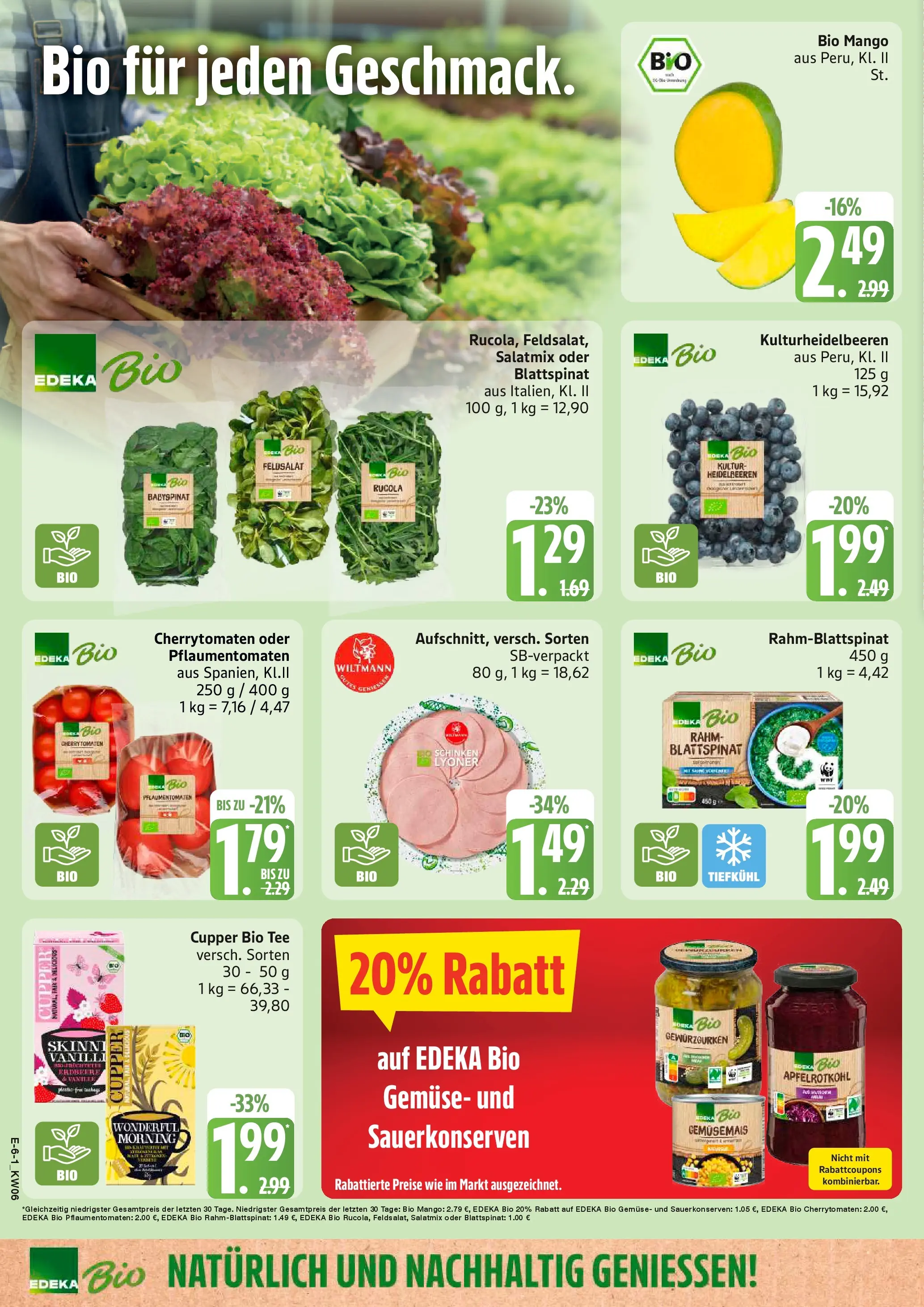 Edeka prospekt Hamburg	 (ab 01.02.2026) » Angebote Online | Seite: 6 | Produkte: Rucola, Heidelbeeren, Gemüse, Tee