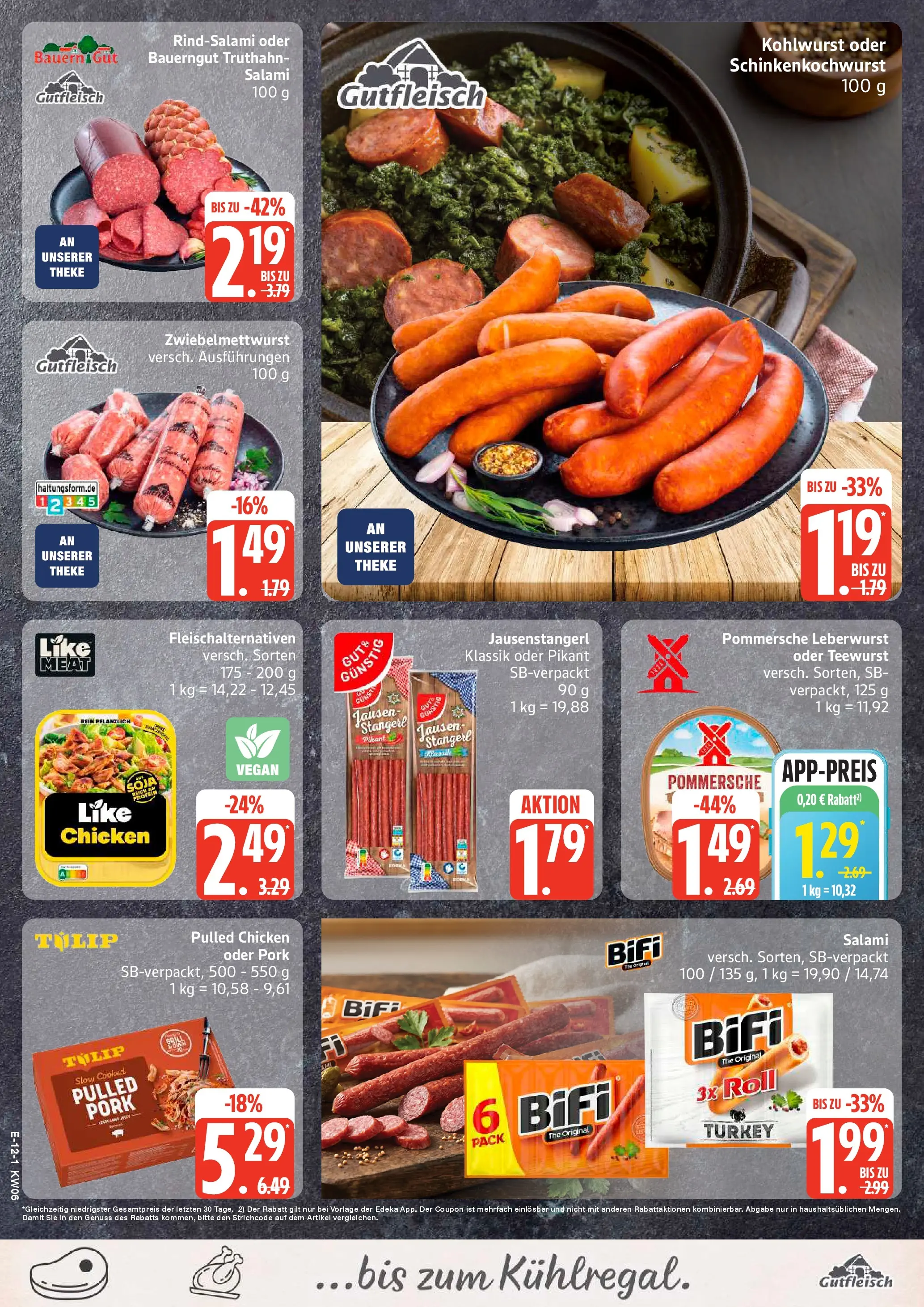 Edeka prospekt Hamburg	 (ab 01.02.2026) » Angebote Online | Seite: 12 | Produkte: Bifi, Like meat, Bauerngut, Salami