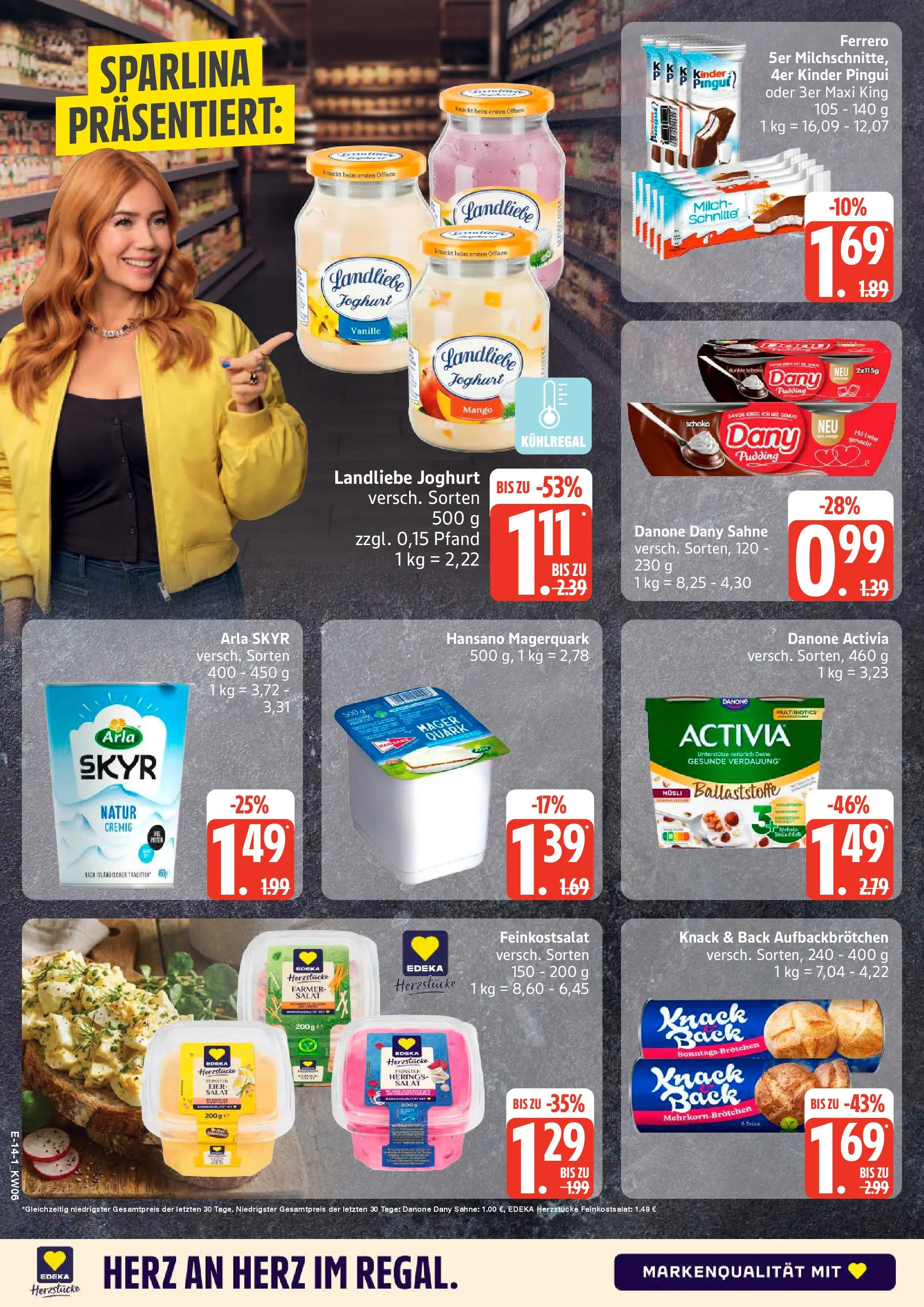 Edeka prospekt Hamburg	 (ab 01.02.2026) » Angebote Online | Seite: 14 | Produkte: Eier, Arla skyr, Landliebe joghurt, Salat
