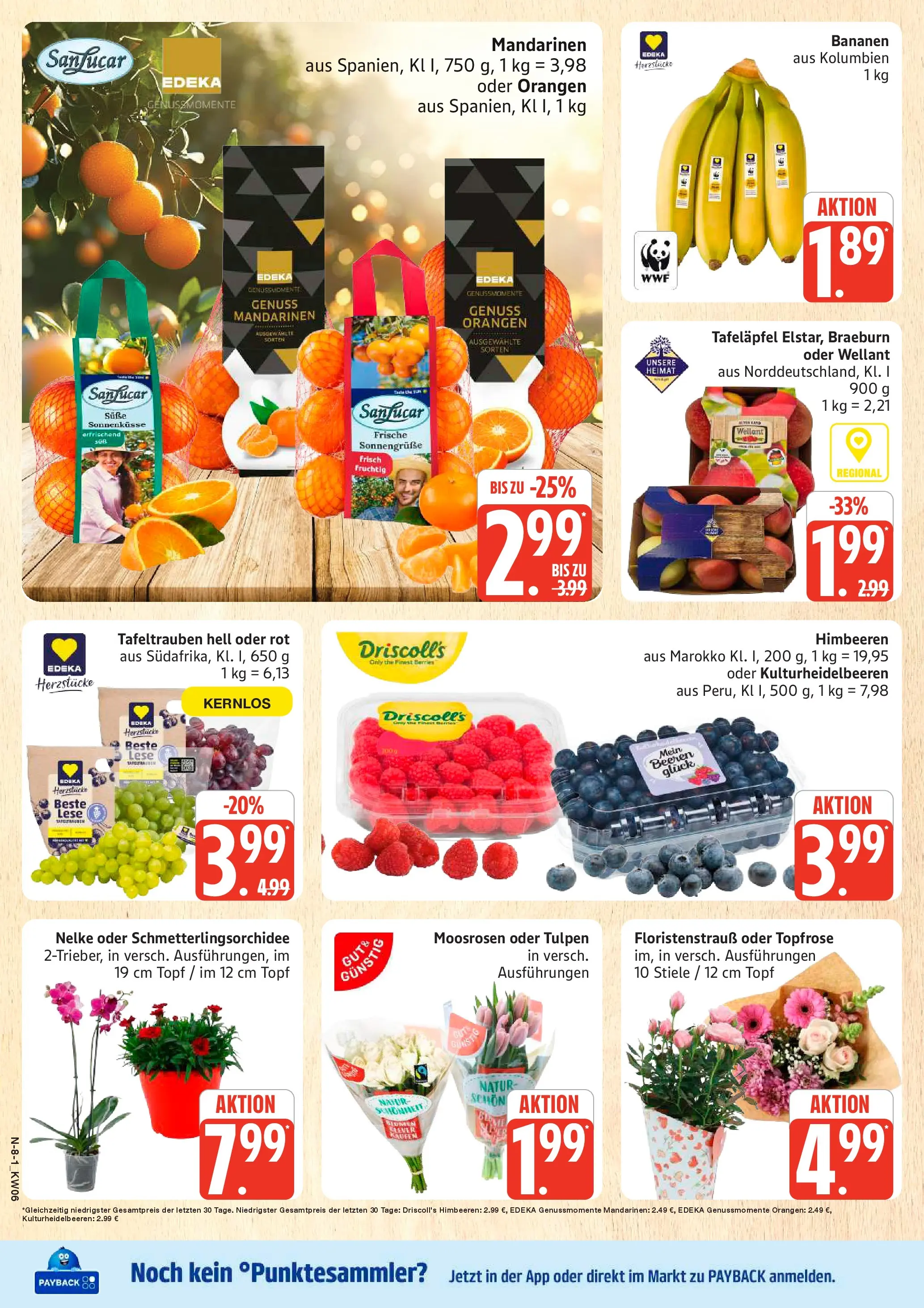 Edeka prospekt Cuxhaven	 (ab 01.02.2026) » Angebote Online | Seite: 8 | Produkte: Himbeeren, Bananen, Mandarinen, Orangen