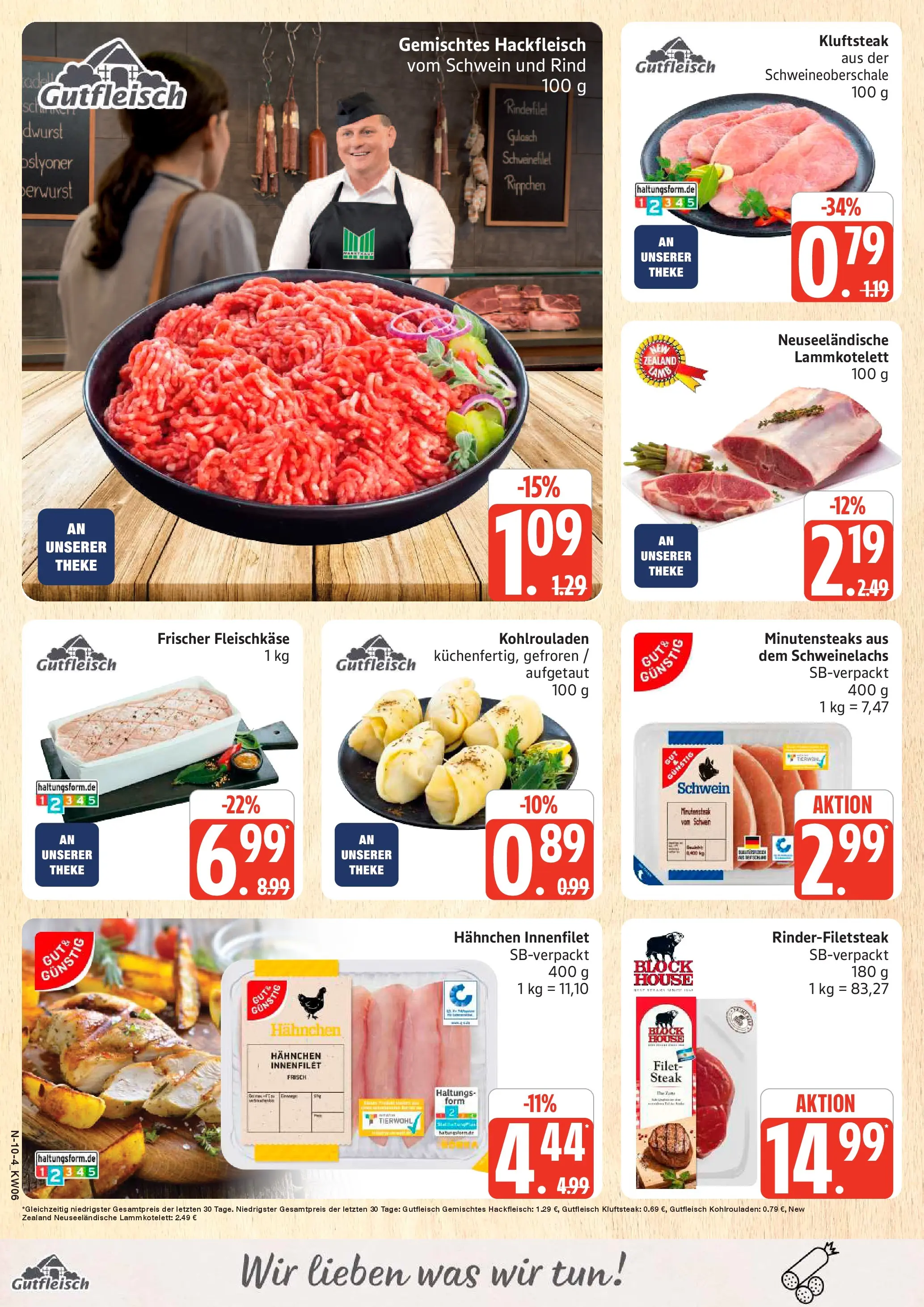 Edeka prospekt Rostock	 (ab 01.02.2026) » Angebote Online | Seite: 10 | Produkte: Hahnchen, Gulasch, Steak, Hackfleisch