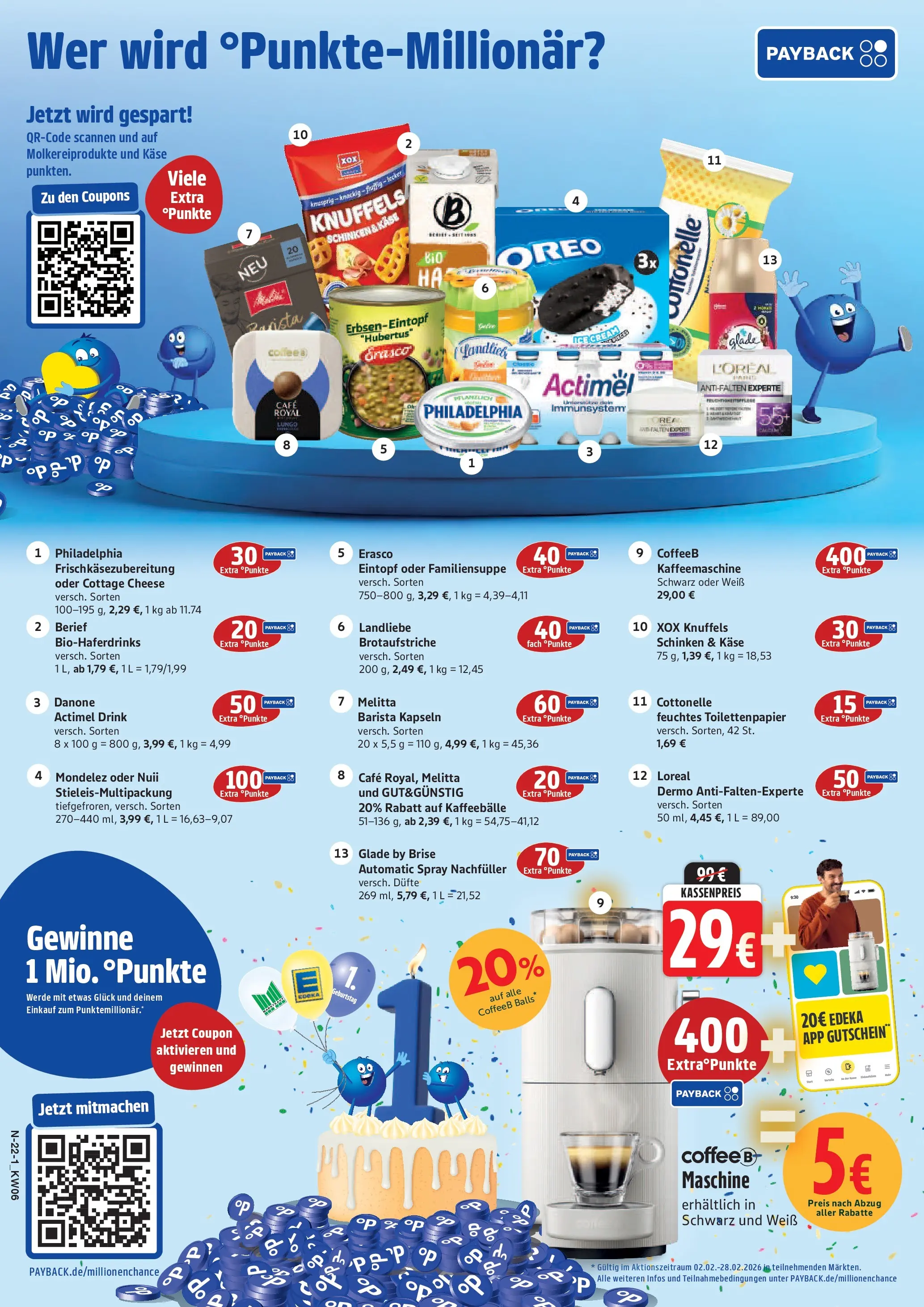 Edeka prospekt Cuxhaven	 (ab 01.02.2026) » Angebote Online | Seite: 22 | Produkte: Kaffeemaschine, Käse, Toilettenpapier, Feuchtes Toilettenpapier