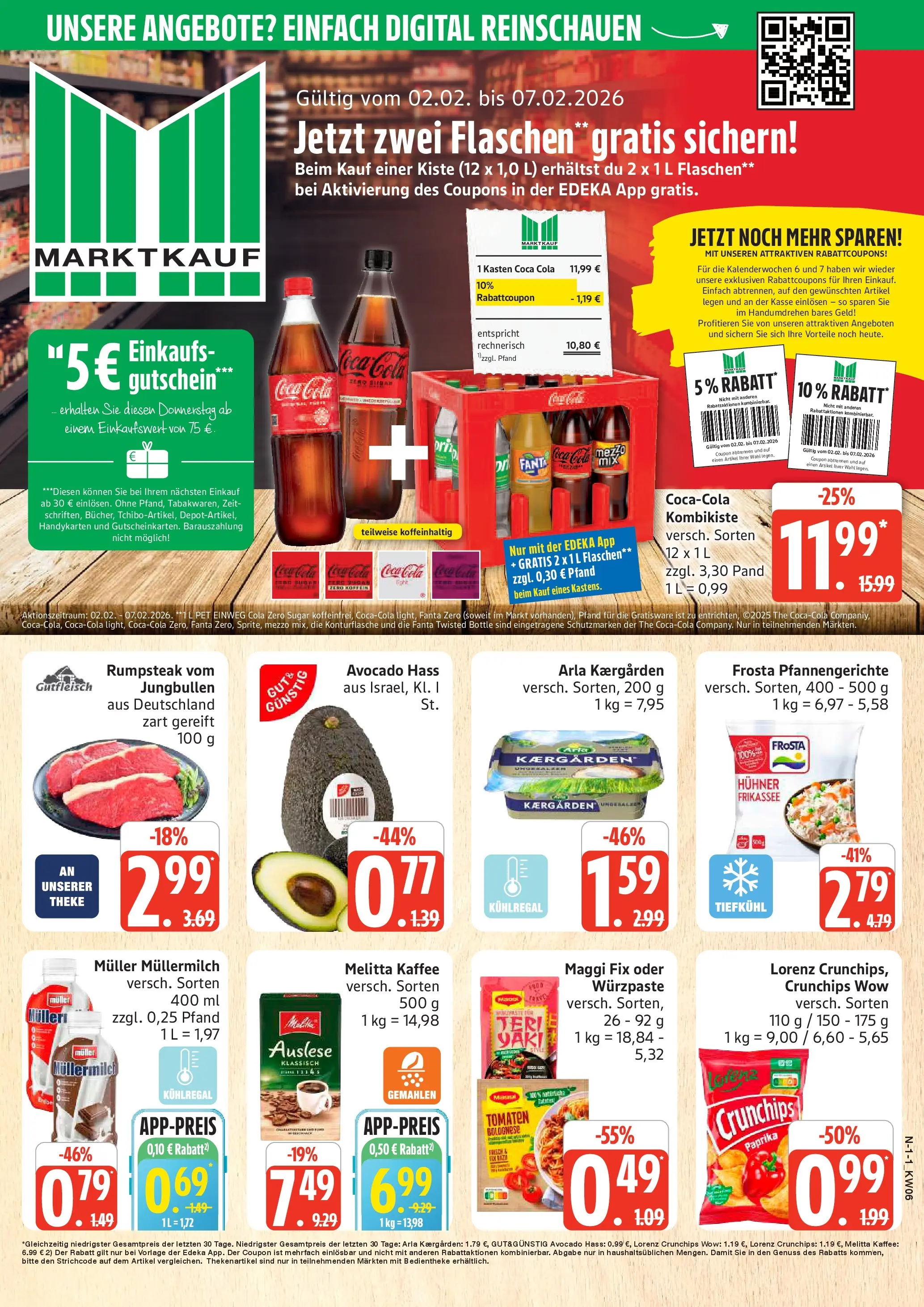 Edeka prospekt Cuxhaven	 (ab 01.02.2026) » Angebote Online | Seite: 1 | Produkte: Melitta kaffee, Coca cola, Avocado, Steak