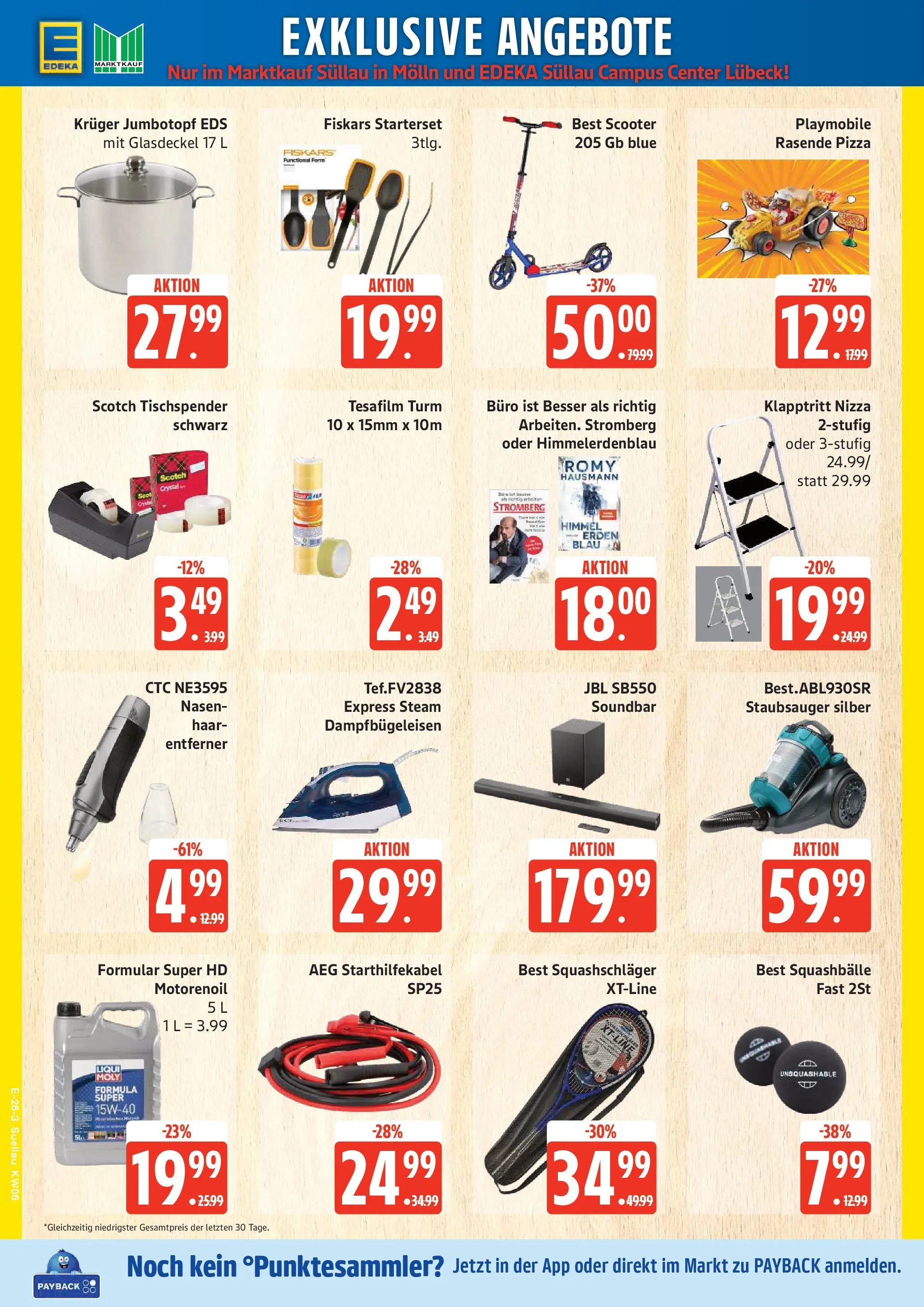 Edeka prospekt Lübeck	 (ab 01.02.2026) » Angebote Online | Seite: 30 | Produkte: Staubsauger, Scooter, Soundbar, Pizza