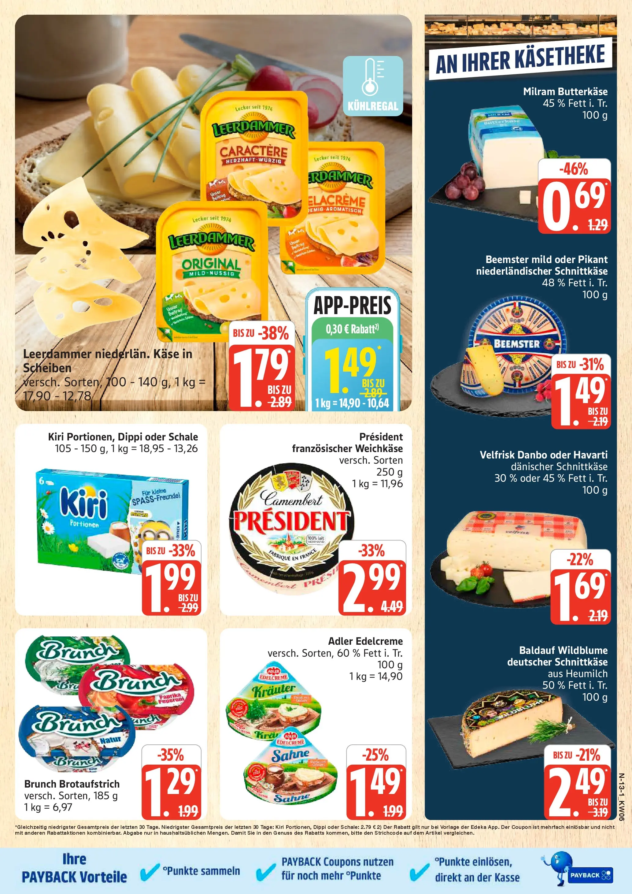 Edeka prospekt Cuxhaven	 (ab 01.02.2026) » Angebote Online | Seite: 13 | Produkte: Butter, Käse, Leerdammer, Sahne