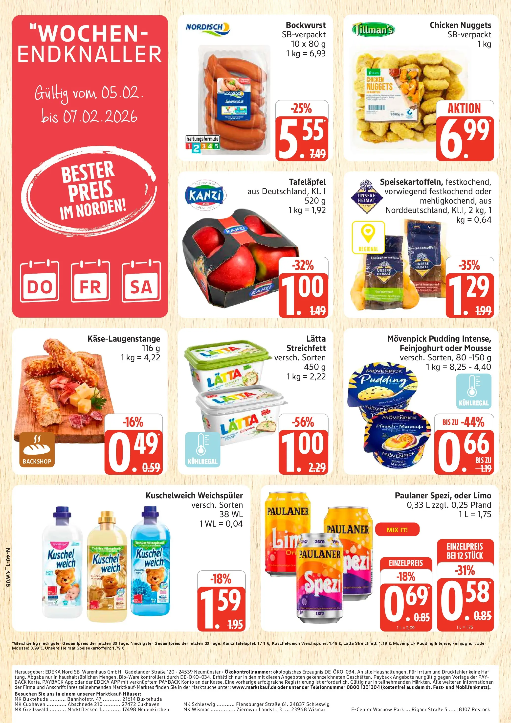 Edeka prospekt Cuxhaven	 (ab 01.02.2026) » Angebote Online | Seite: 40 | Produkte: Kuschelweich, Weichspüler, Pfirsich, Lätta