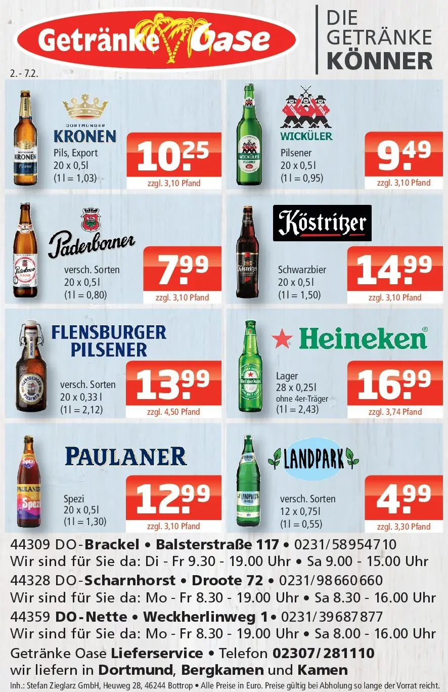 Angebote - Getränke Oase: Getränkeangebote (ab 01.02.2026) zum Blättern | Seite: 1