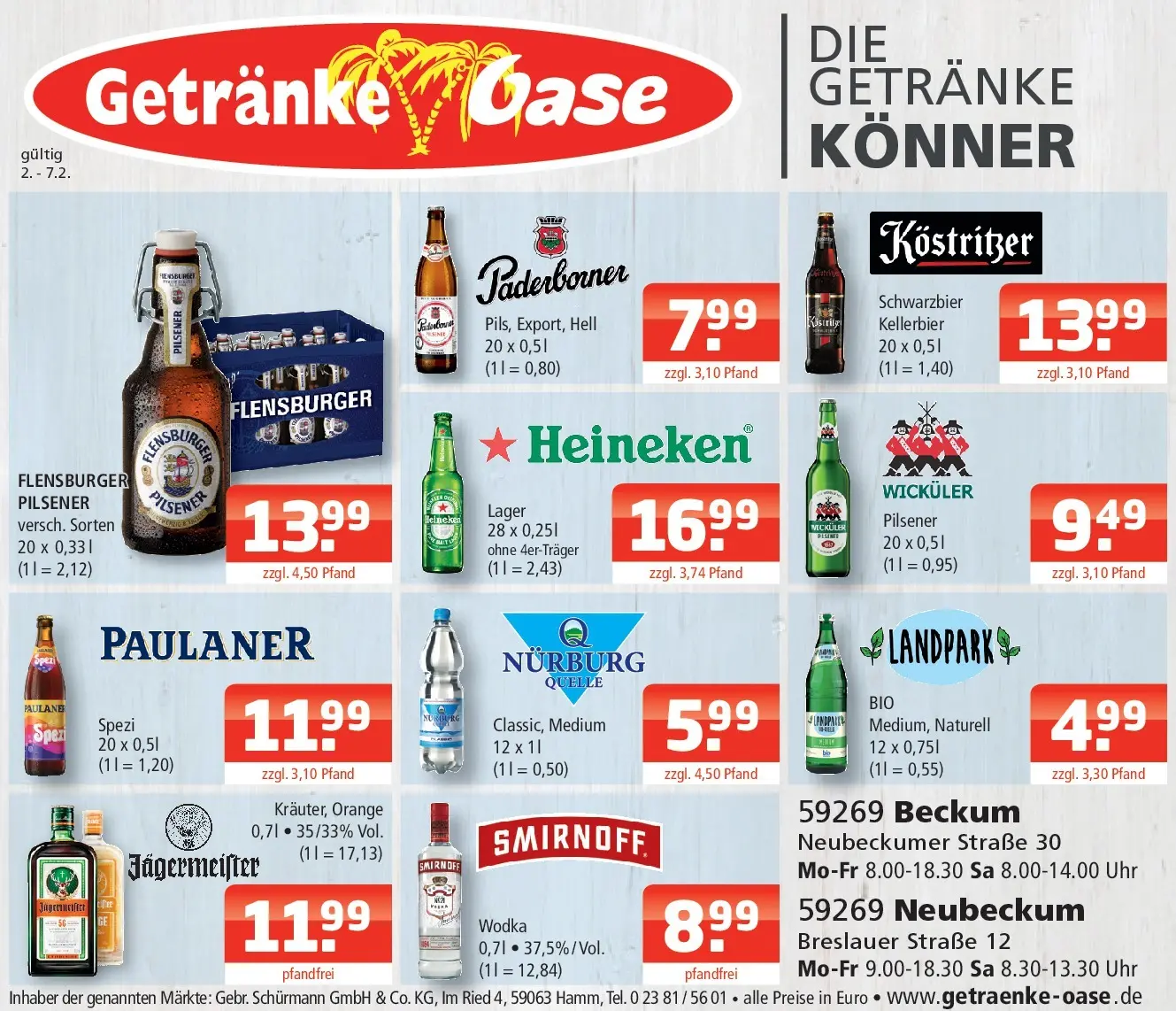 Angebote - Getränke Oase: Getränkeangebote (ab 01.02.2026) zum Blättern | Seite: 1