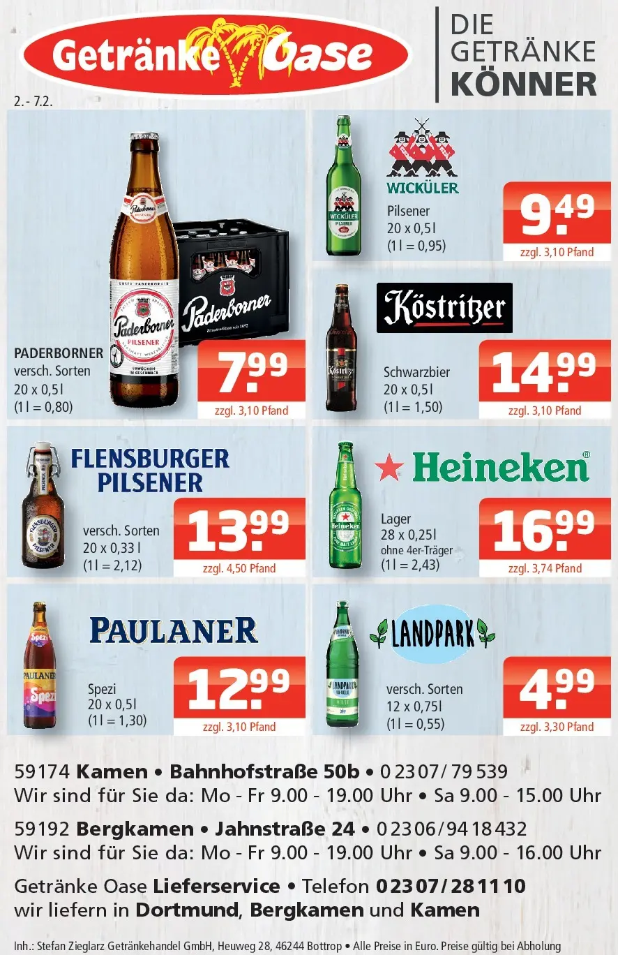 Angebote - Getränke Oase: Getränkeangebote (ab 01.02.2026) zum Blättern | Seite: 1