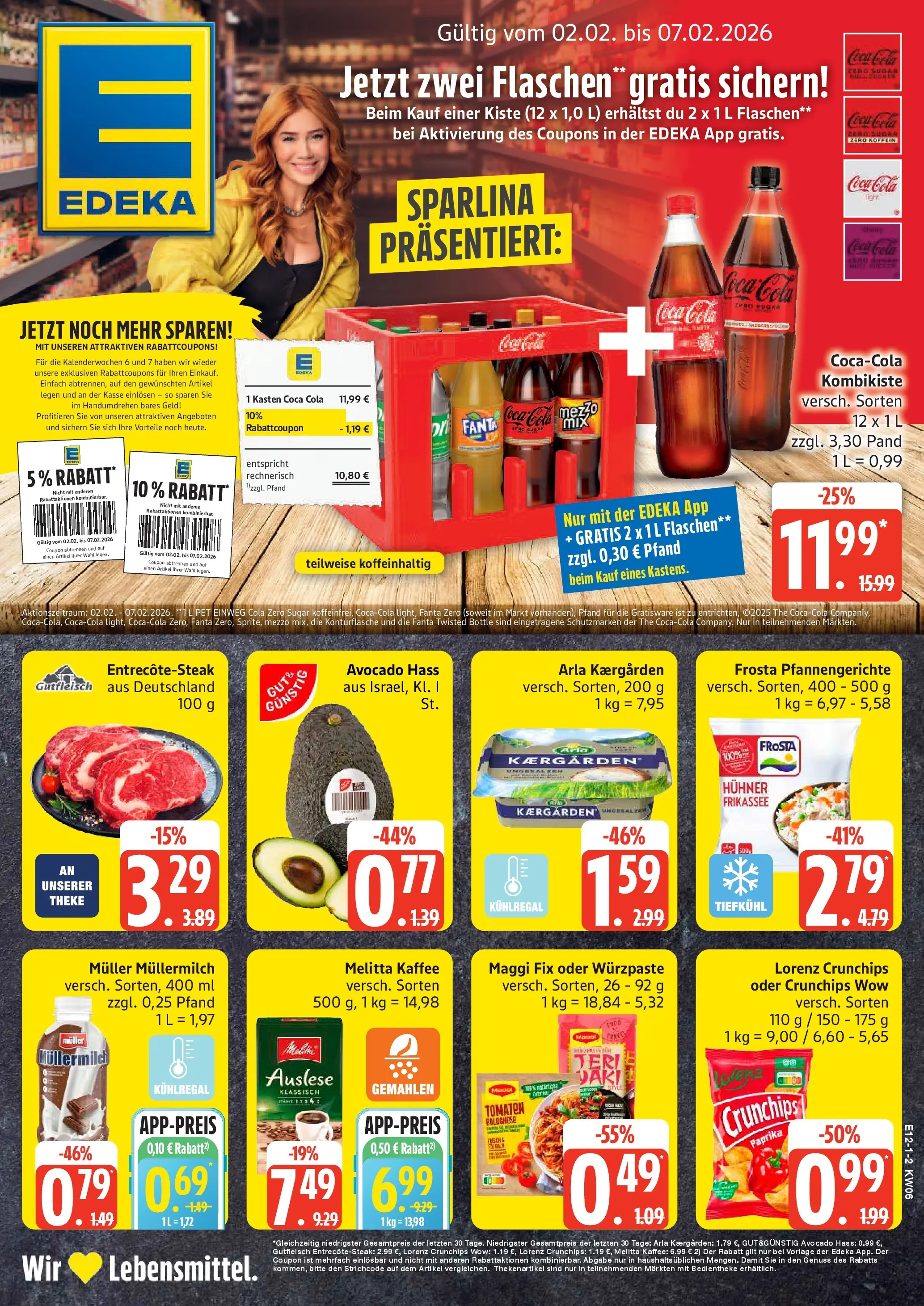 Edeka prospekt Sterup	 (ab 01.02.2026) » Angebote Online | Seite: 1 | Produkte: Cola, Frosta, Muller mullermilch, Coca cola zero