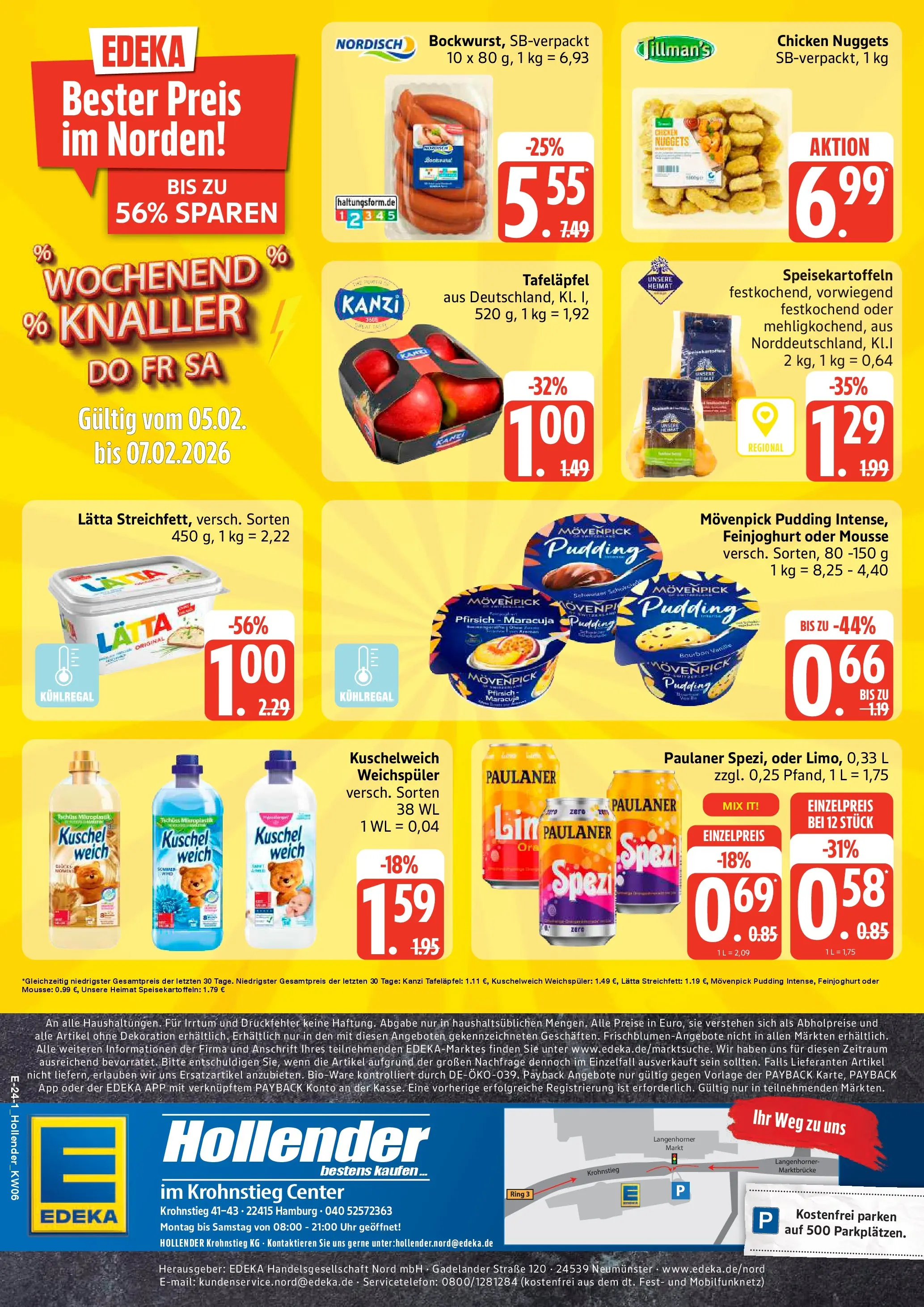 Edeka prospekt Hamburg	 (ab 01.02.2026) » Angebote Online | Seite: 24 | Produkte: Kuschelweich, Pudding, Apple, Uhr