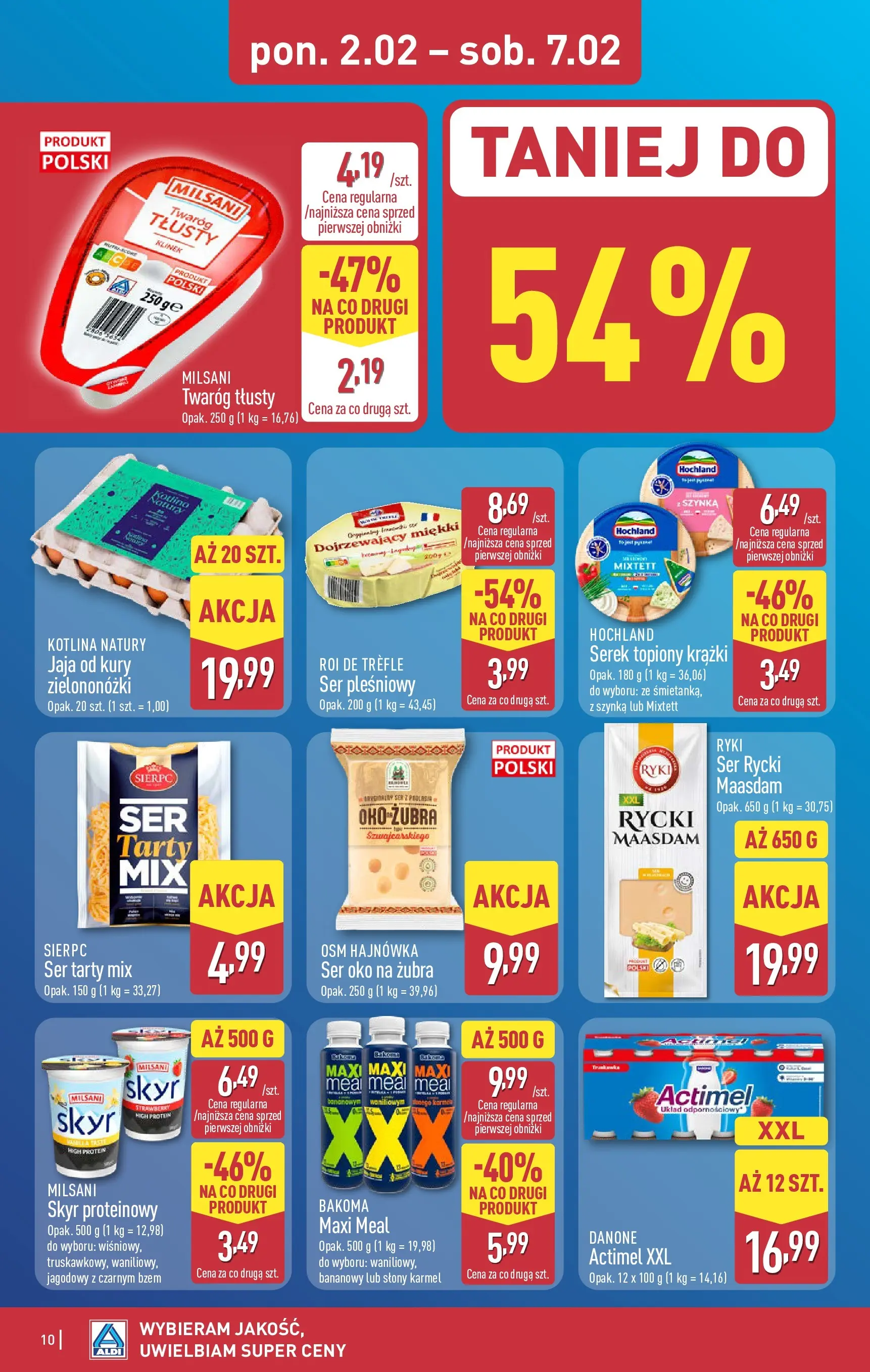 Aldi - Wybieram ALDI, bo jest tanio! od 01.02.2026 - Ulotka PDF, promocje | Strona: 10 | Produkty: Twaróg tłusty, Serek, Twaróg, Skyr