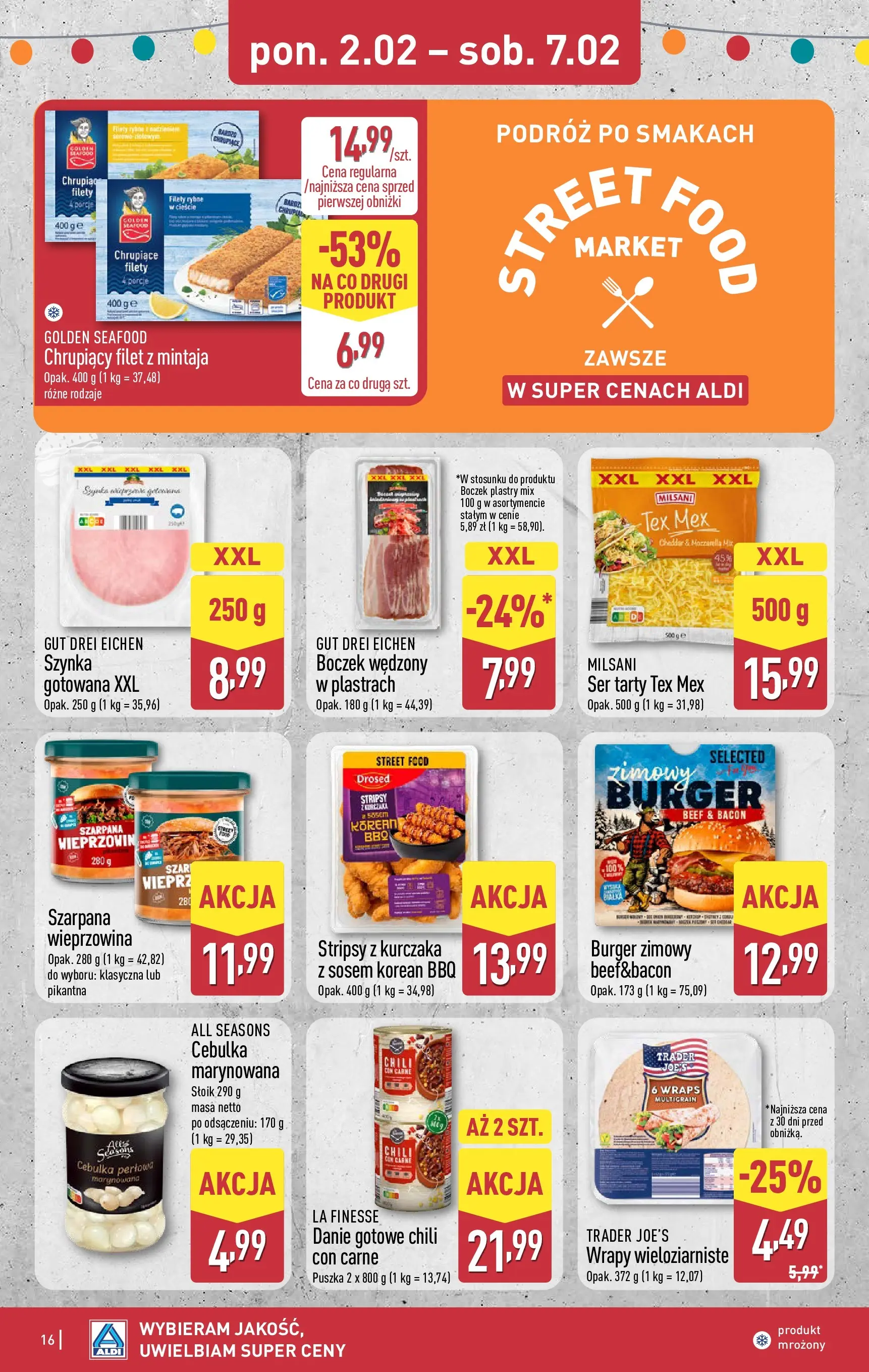Aldi - Wybieram ALDI, bo jest tanio! od 01.02.2026 - Ulotka PDF, promocje | Strona: 16 | Produkty: Chili, Szynka, Boczek wędzony, Boczek