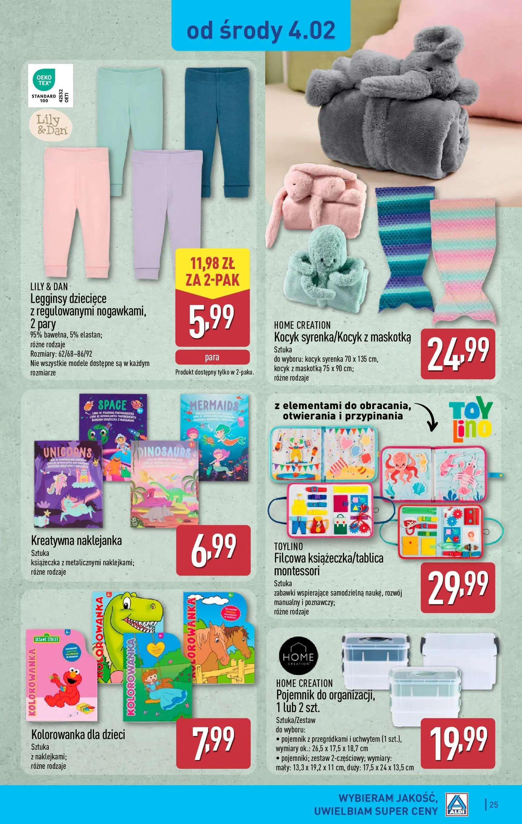 Aldi - Wybieram ALDI, bo jest tanio! od 01.02.2026 - Ulotka PDF, promocje | Strona: 25 | Produkty: Legginsy
