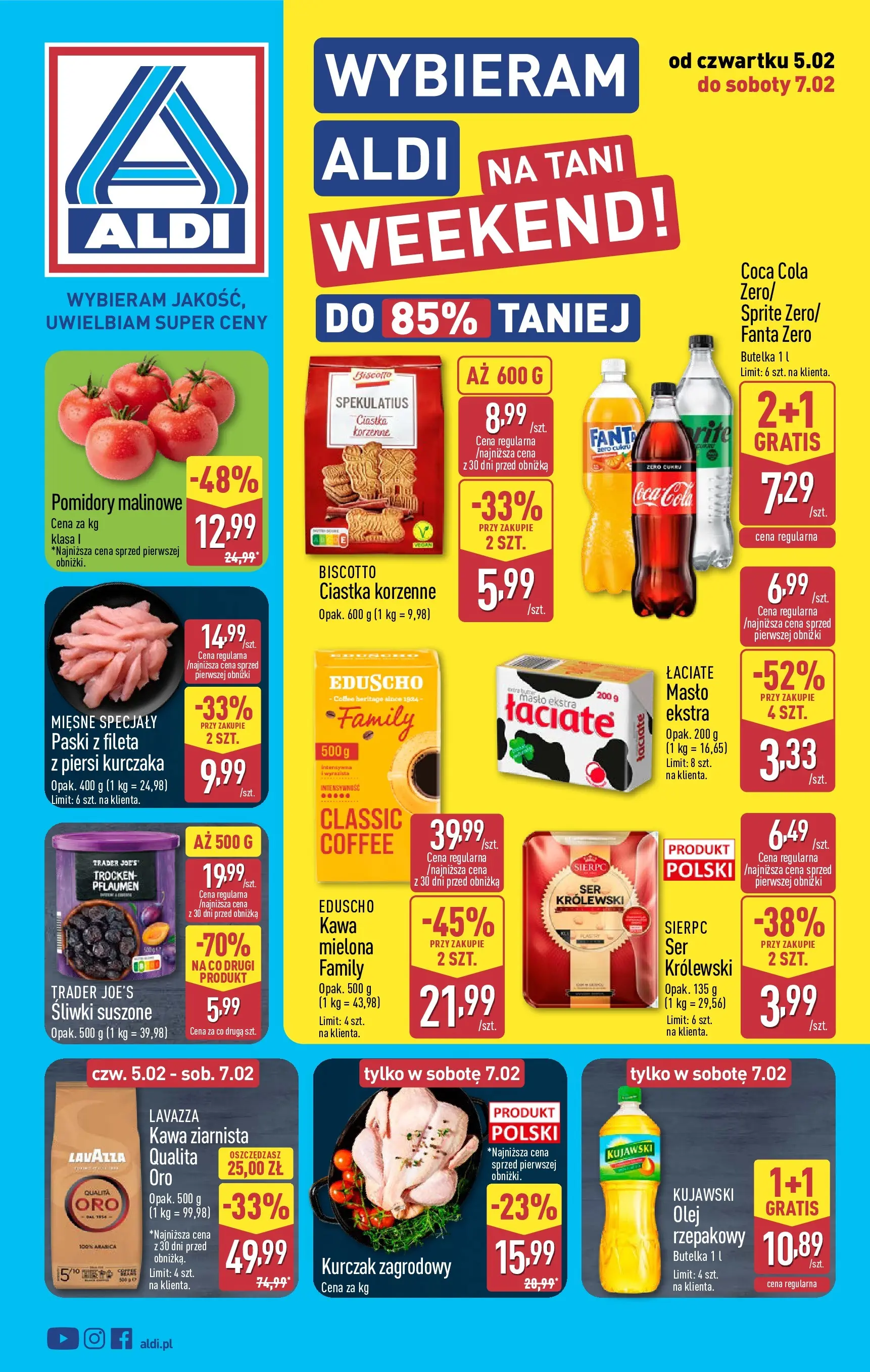 Aldi - Tani weekend 5-7.02 w ALDI od 04.02.2026 - Ulotka PDF, promocje | Strona: 1