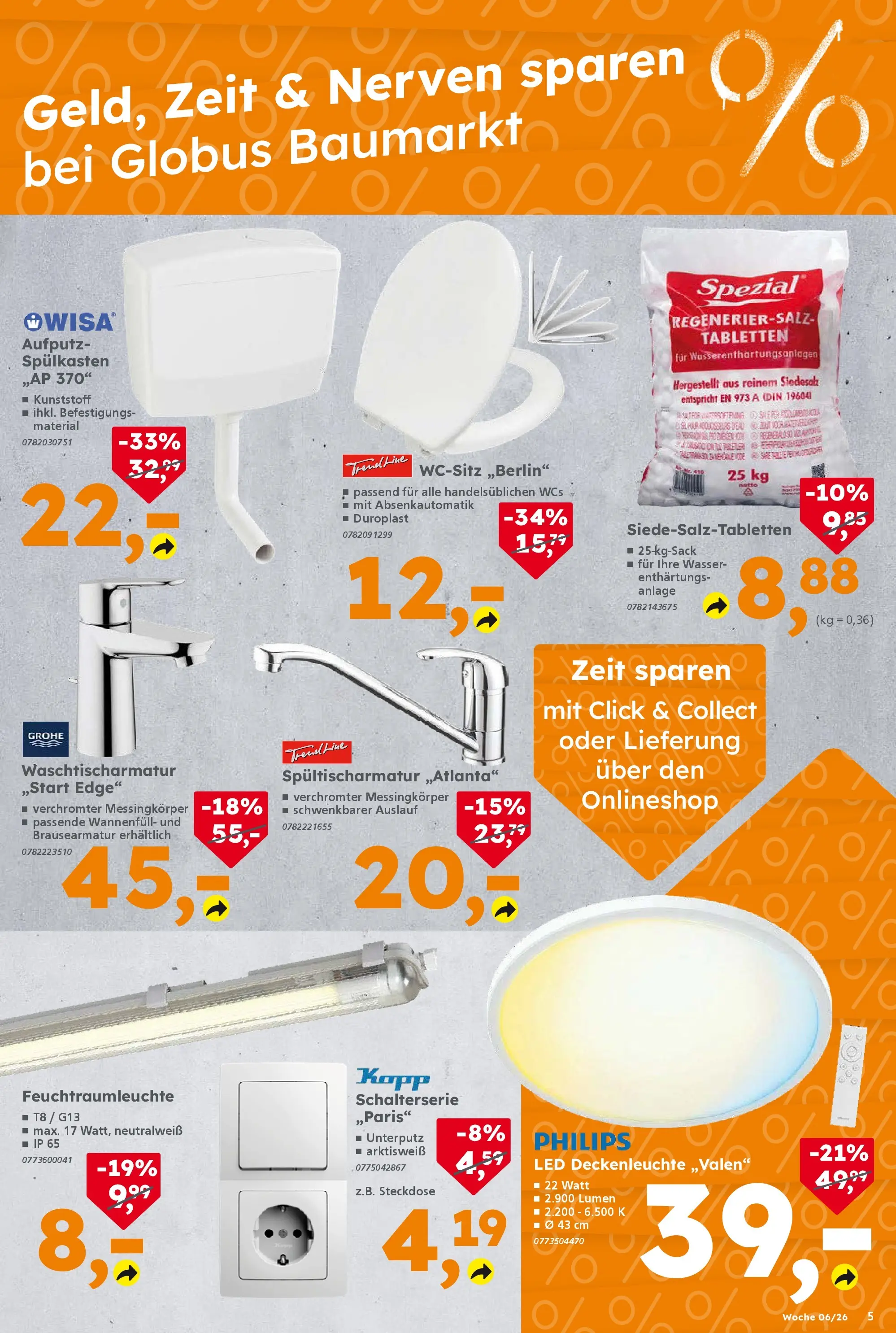 Globus Baumarkt prospekt Forchheim	 (ab 01.02.2026) zum Blättern | Seite: 5 | Produkte: Philips, Steckdose, Wasser